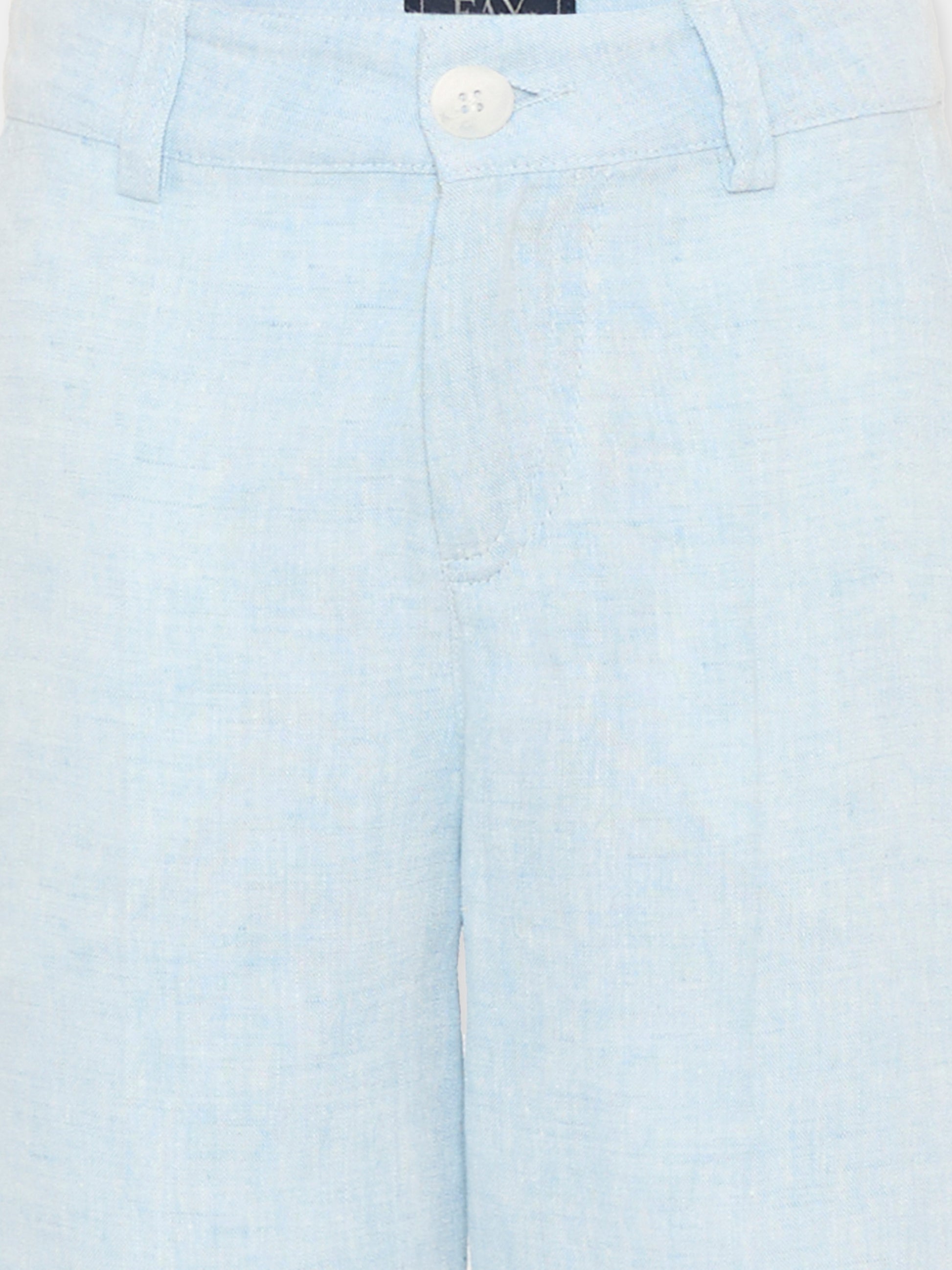 Shorts celeste per bambino in lino,Fay Kids,FY6P99 I0318 607