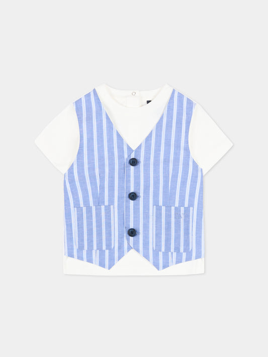 T-Shirt avorio con gilet per neonato,Fay Kids,FY8531 Z3708 101BL