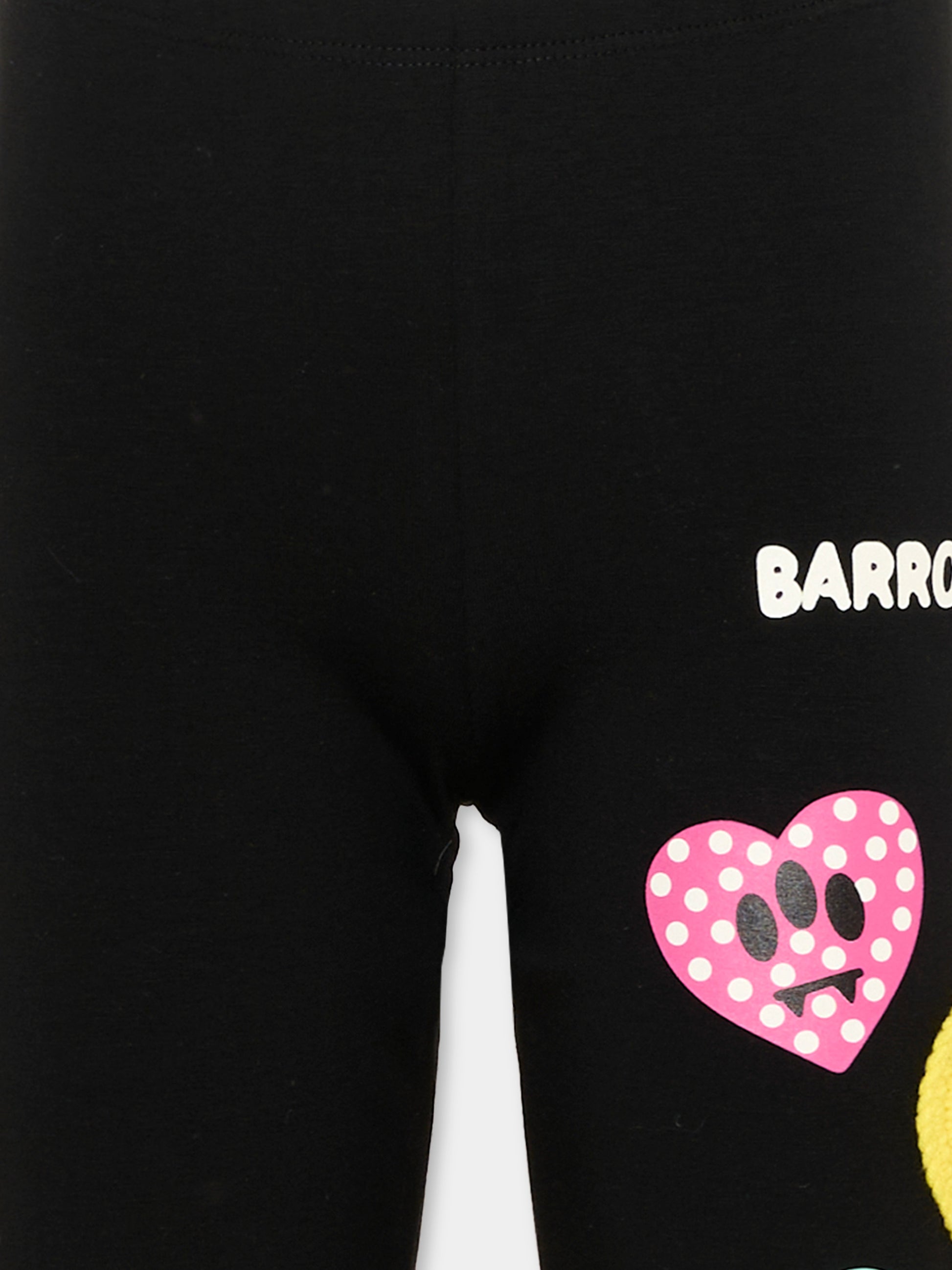 Shorts sportivi neri per bambina con smile,Barrow,S6BKJGCI144 110