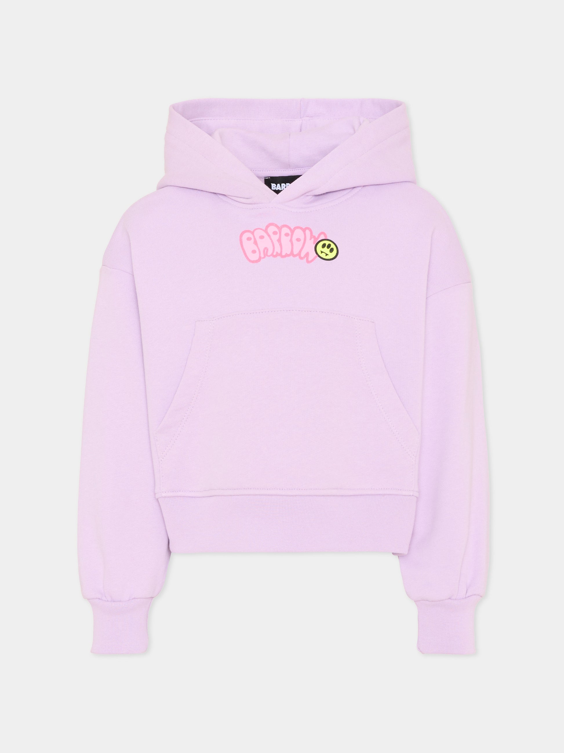 Felpa lilla con logo per bambina,Barrow,S6BKJGHS004 071