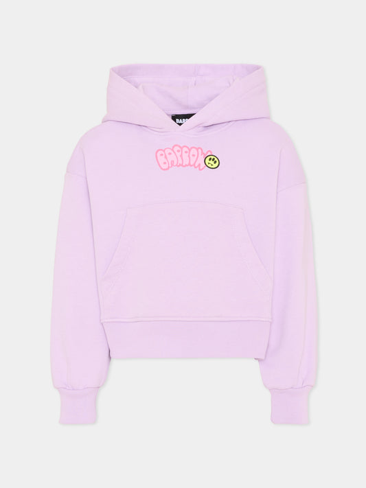 Felpa lilla con logo per bambina,Barrow,S6BKJGHS004 071