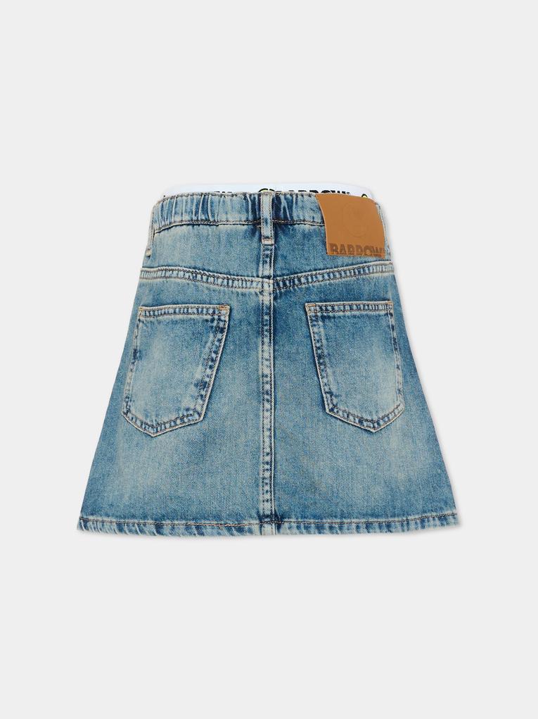 Gonna denim per bambina con logo fluo,Barrow,S6BKJGSK112 126