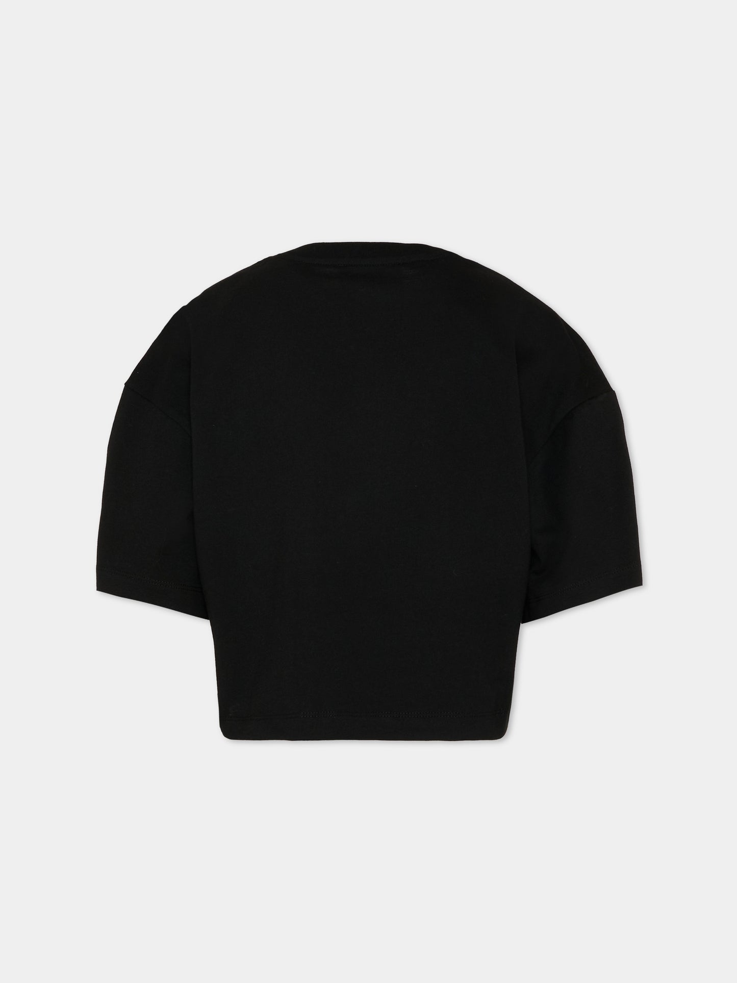 T-Shirt nera per bambina con logo,Barrow,S6BKJGTH139 110