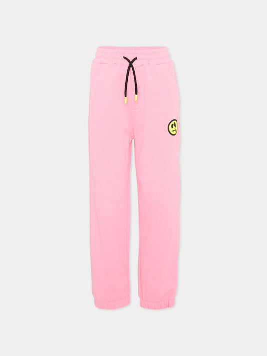 Pantaloni sportivi rosa per bambina con smile,Barrow,S6BKJUFP015 BW311