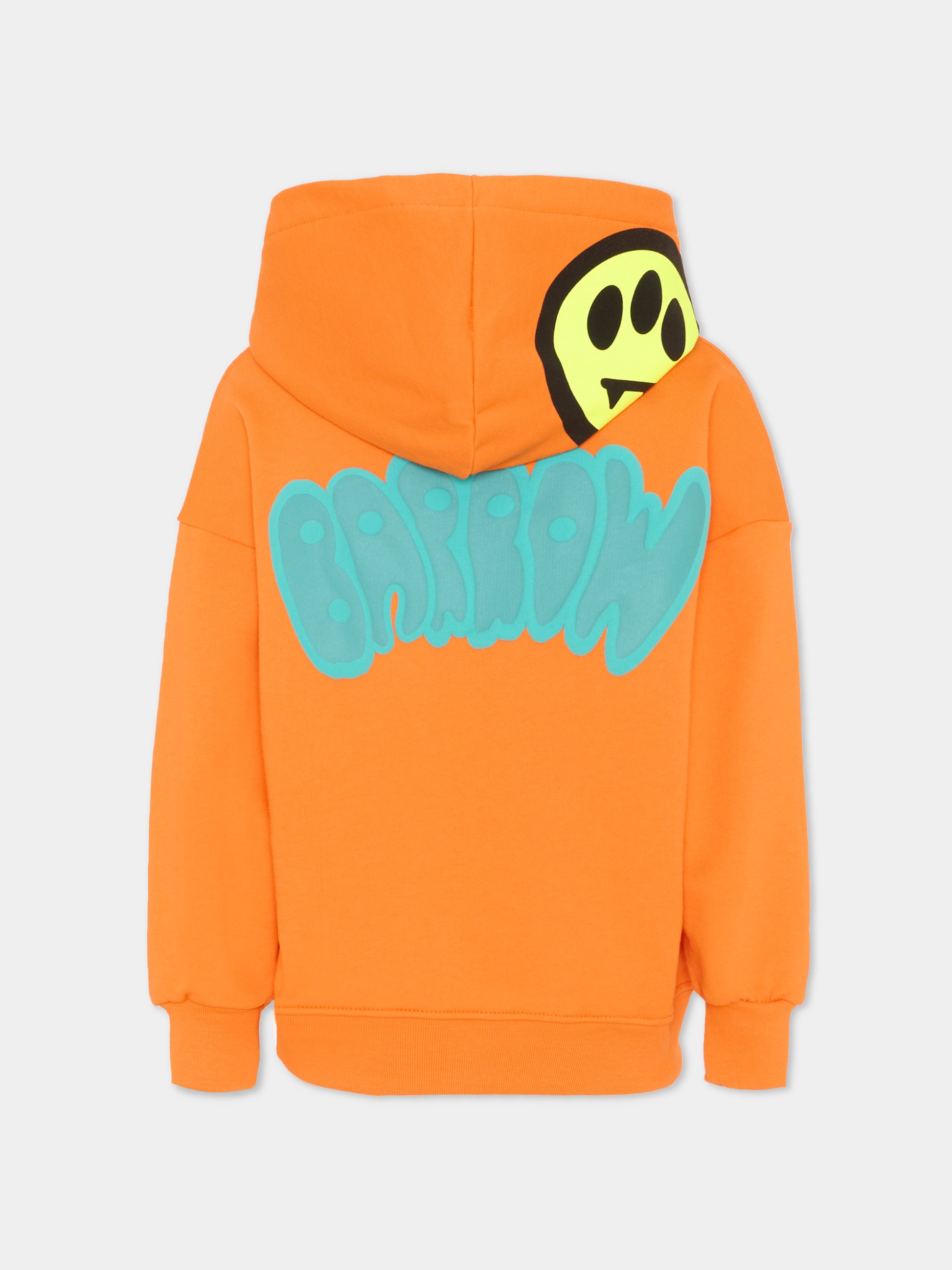 Felpa arancione con logo per bambini,Barrow,S6BKJUHS002 BW315