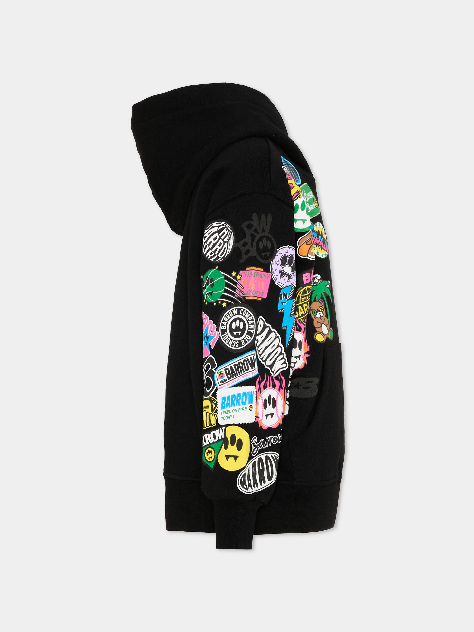 Felpa nera Barrow per bambini con stampe,Barrow,S6BKJUHS086 110