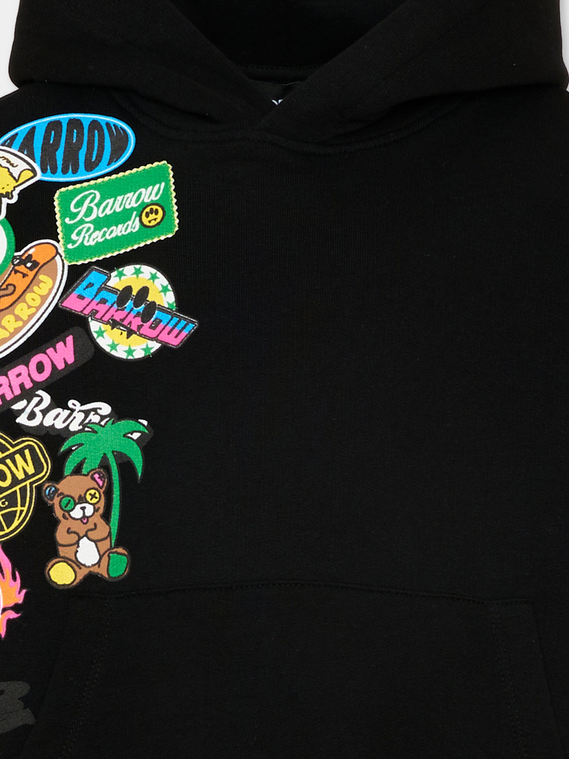 Felpa nera Barrow per bambini con stampe,Barrow,S6BKJUHS086 110