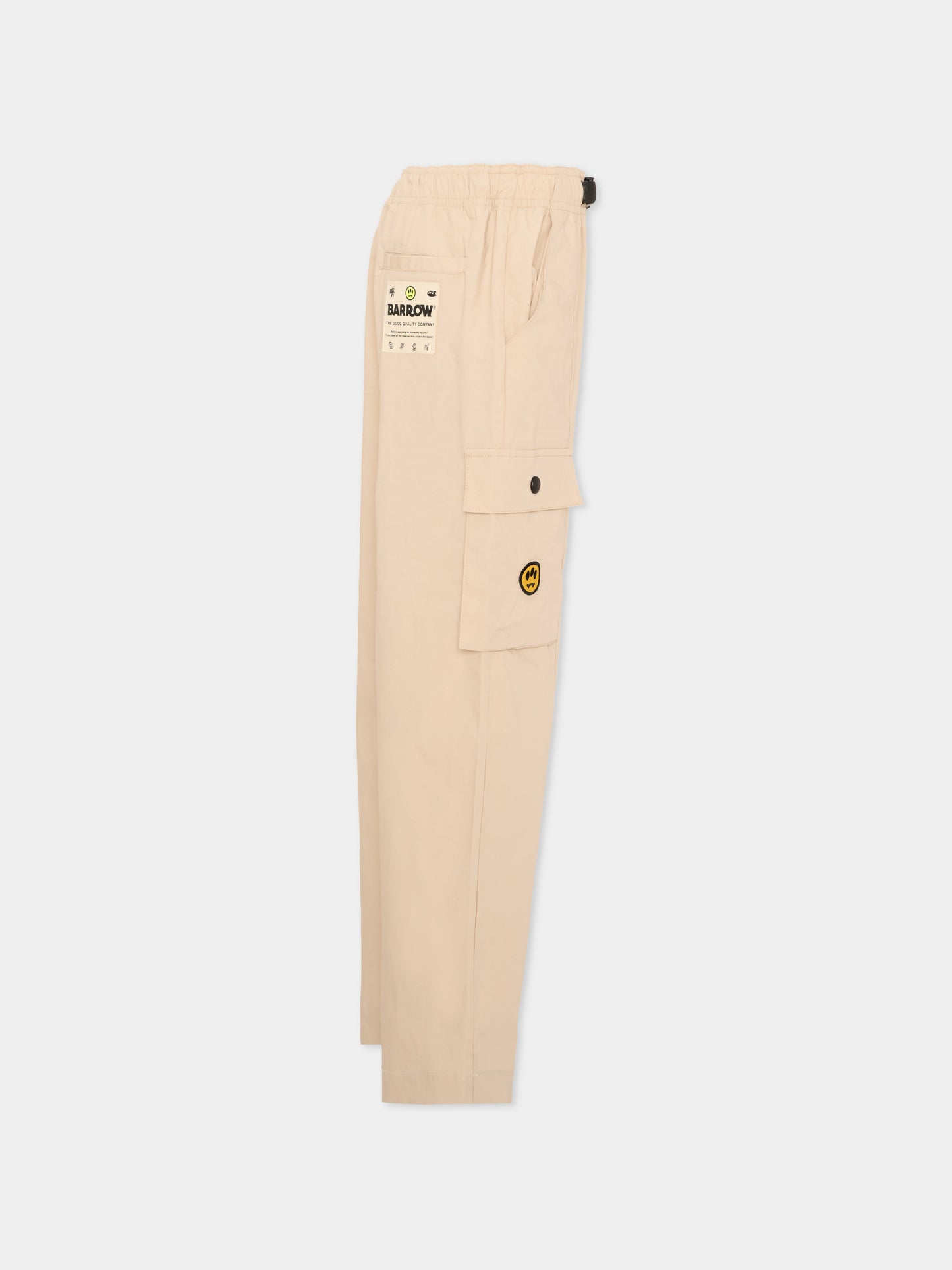 Pantaloni beige per bambino cargo logo,Barrow,S6BKJUPA037 092