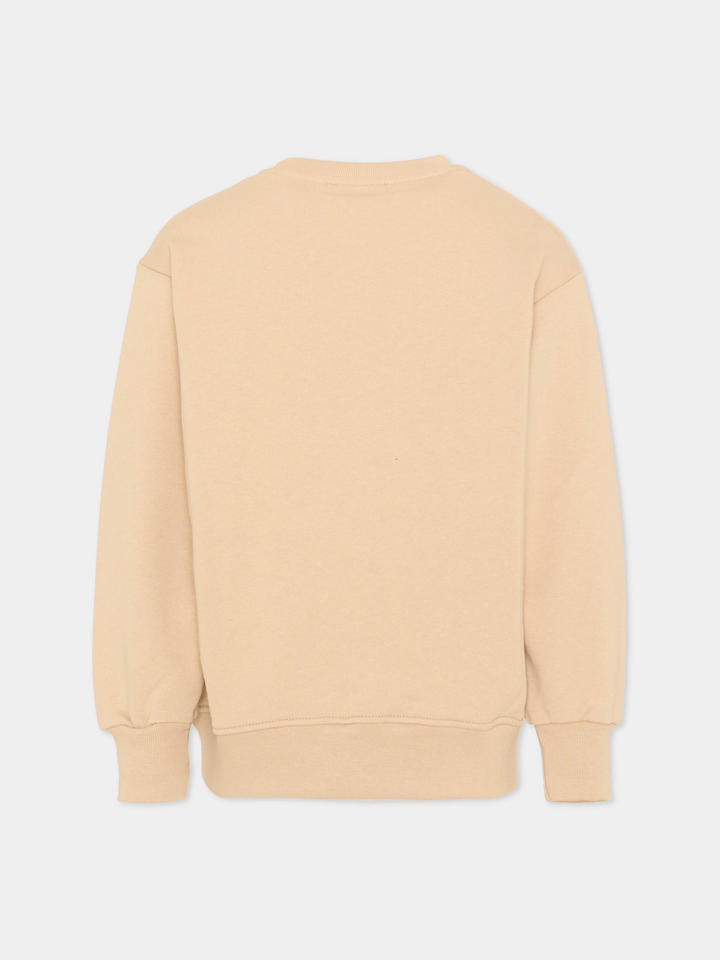 Felpa beige per bambini con orsetto,Barrow,S6BKJUSW005 092