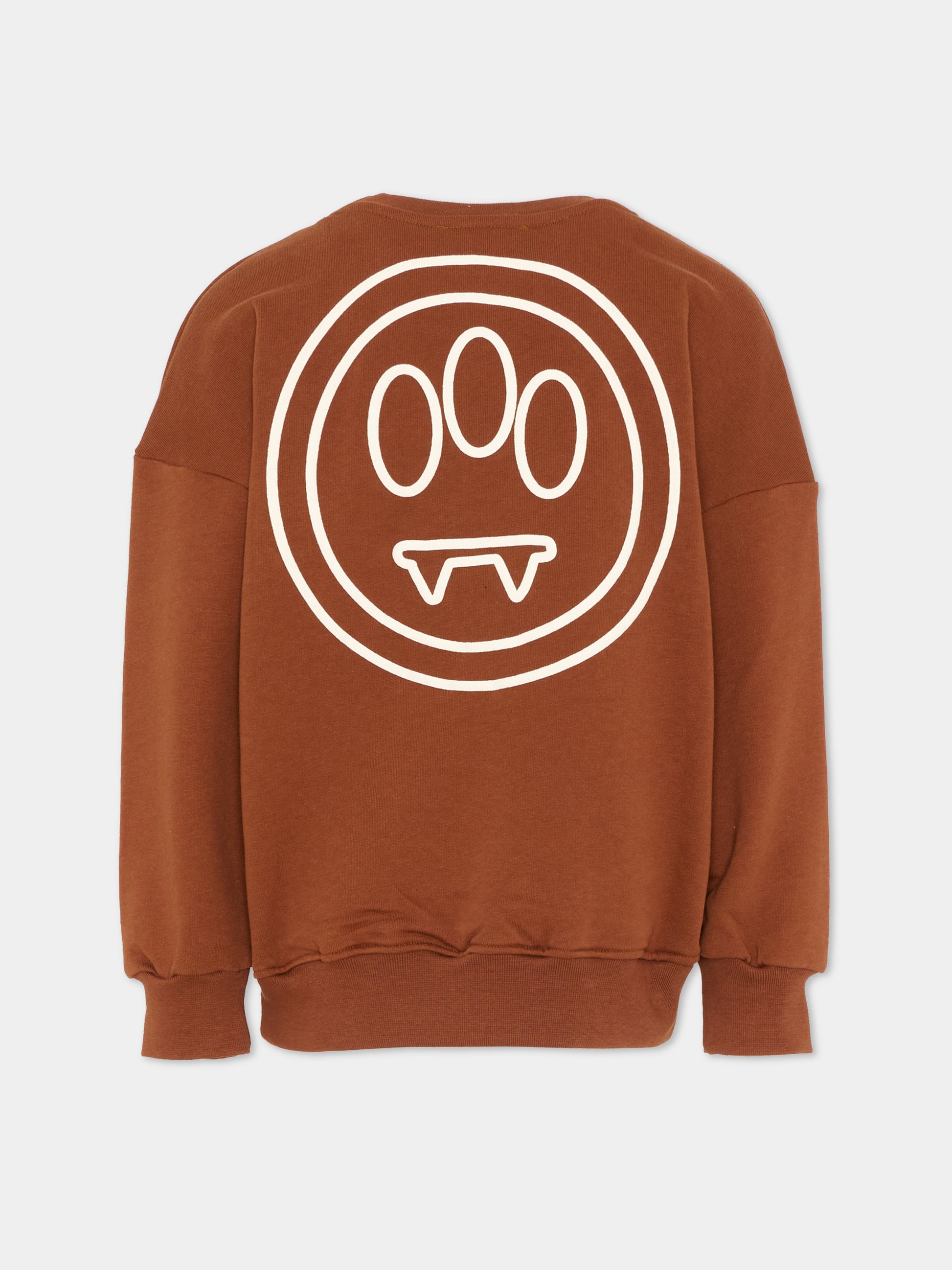 Felpa marrone Barrow per bambini con logo,Barrow,S6BKJUSW016 920