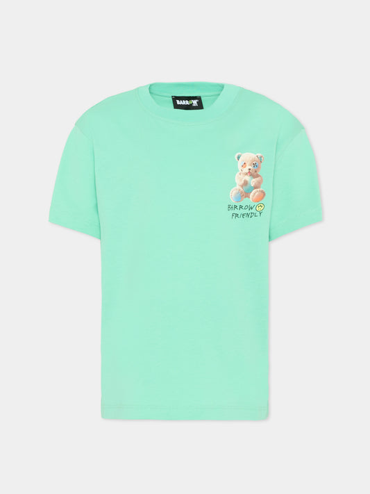 T-Shirt verde per bambini con Teddy Bear,Barrow,S6BKJUTH003 087
