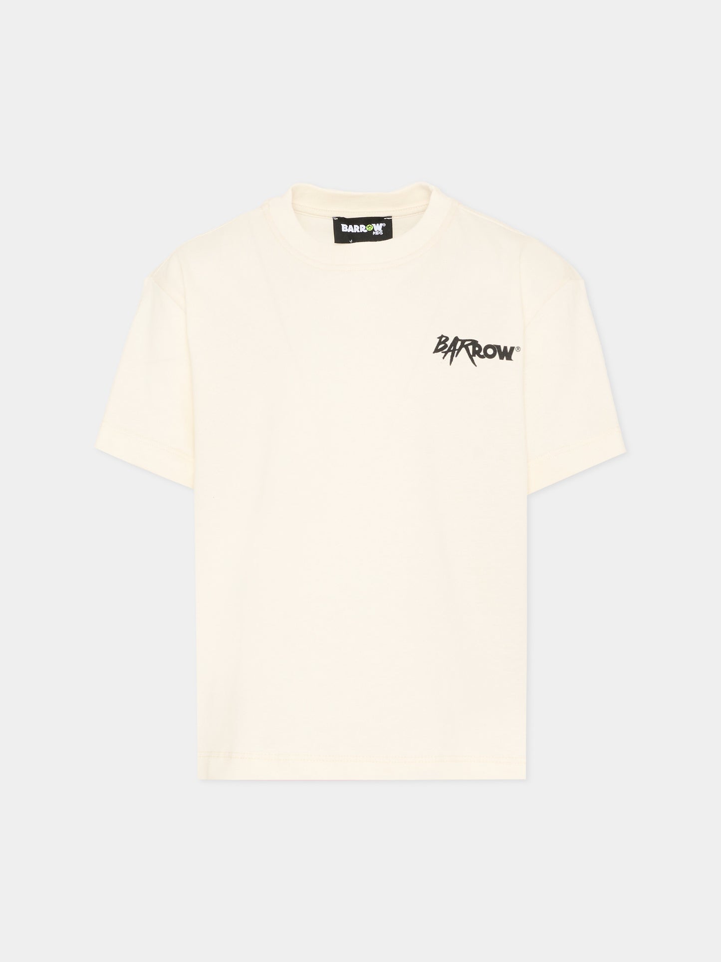 T-Shirt avorio per bambino con stampa logo,Barrow,S6BKJUTH062 013