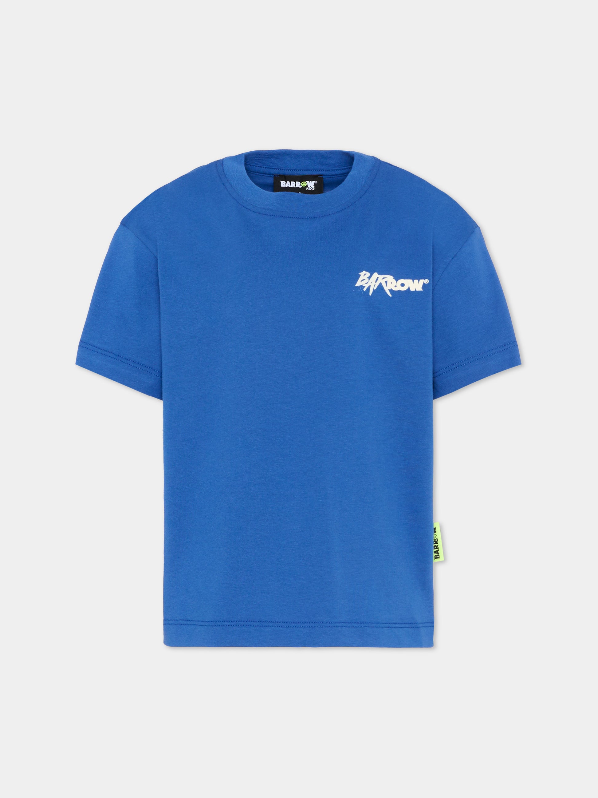 T-Shirt blu per bambino con smiley,Barrow,S6BKJUTH062 BW310