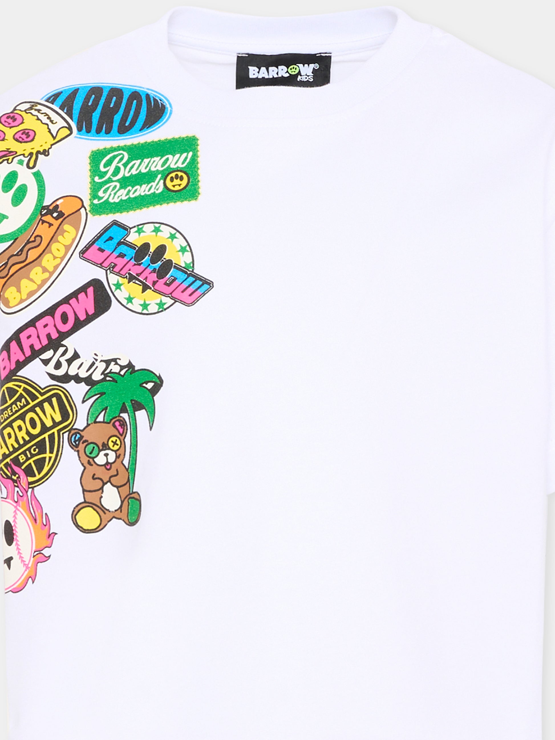 T-Shirt bianca per bambino con stampe pop,Barrow,S6BKJUTH073 002