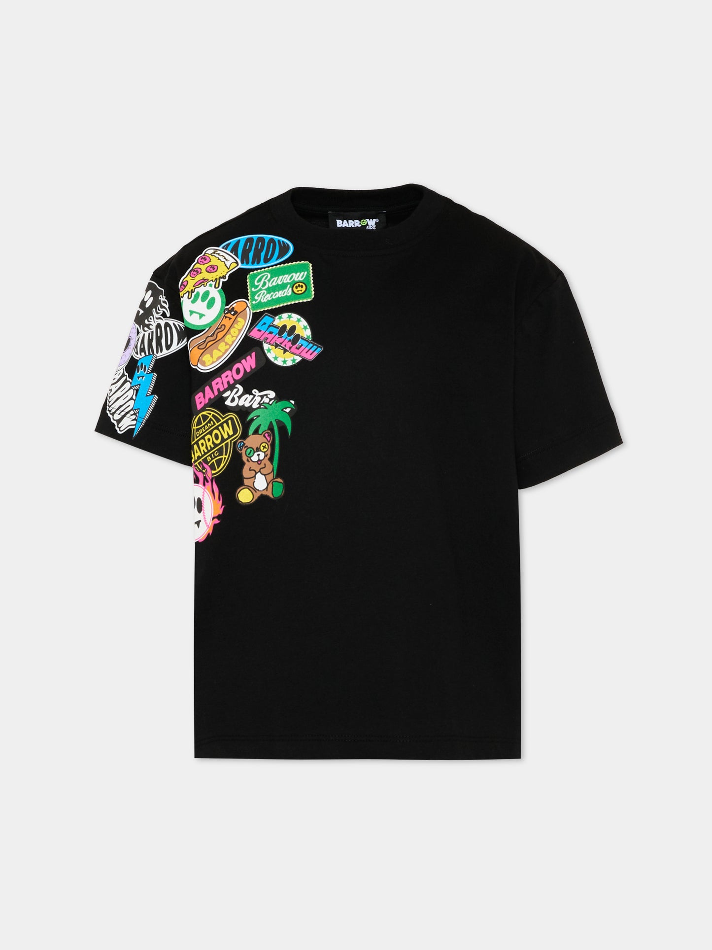 T-Shirt nera per bambino con stampe pop,Barrow,S6BKJUTH073 110