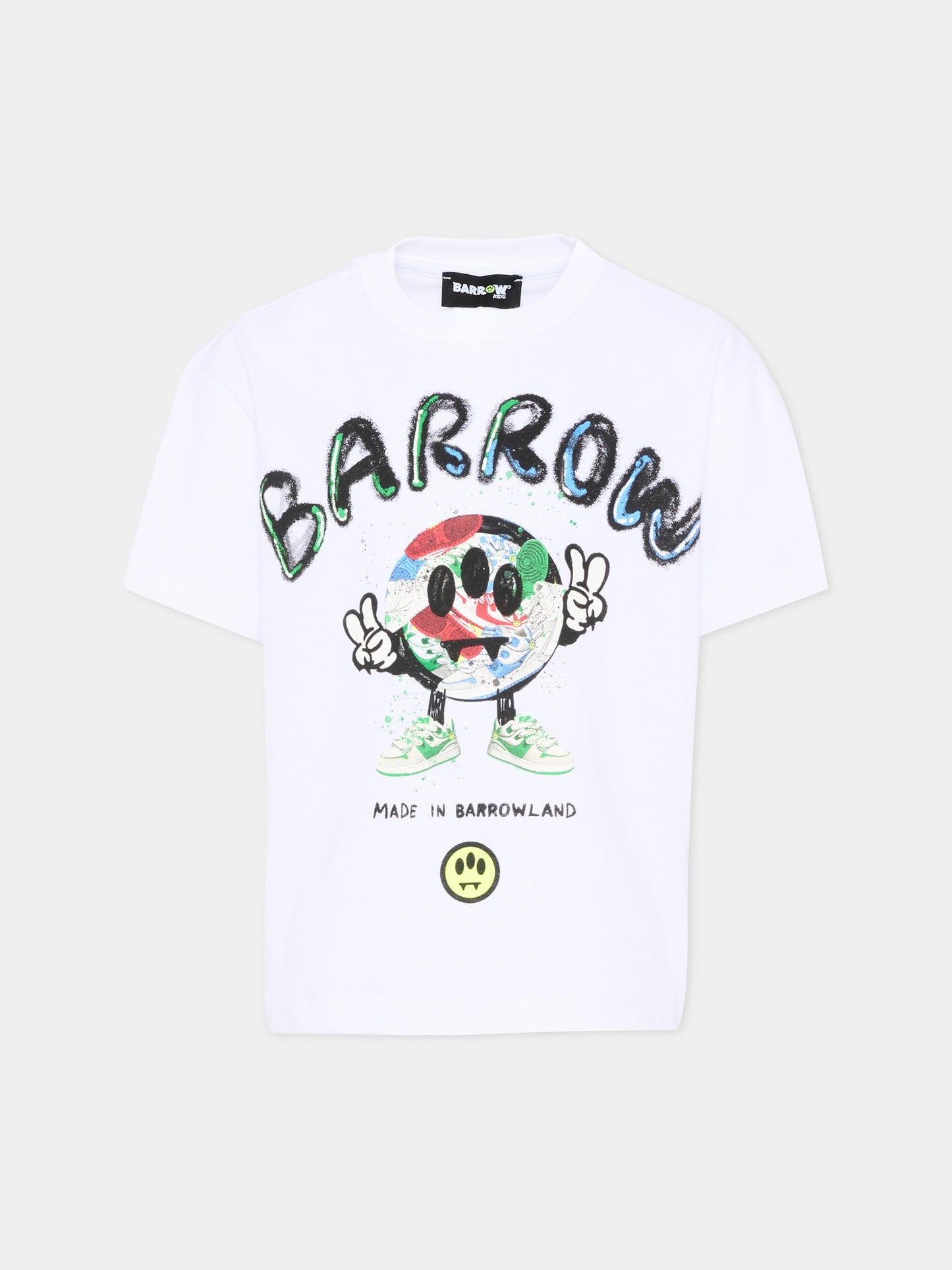 T-Shirt bianca per bambino con smiley,Barrow,S6BKJUTH094 002