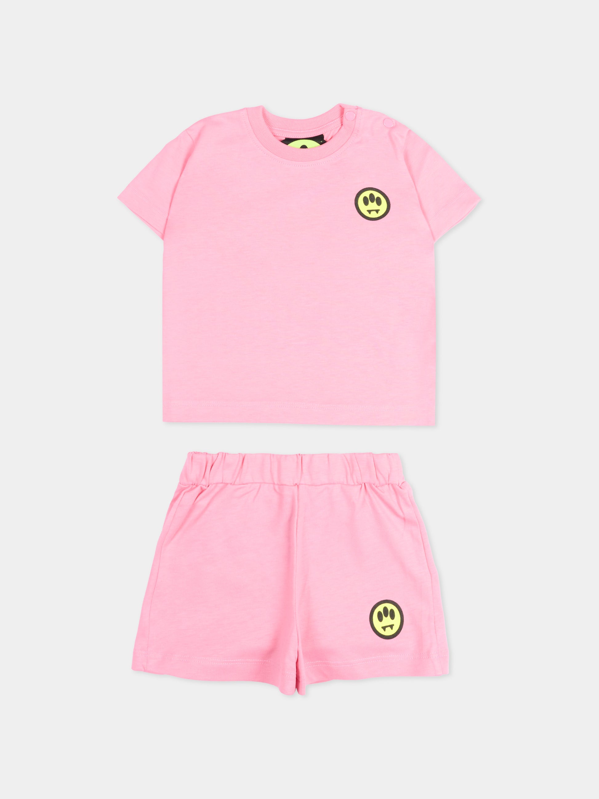 Completo sportivo rosa per neonata con logo,Barrow,S6BKNGTR199 BW311