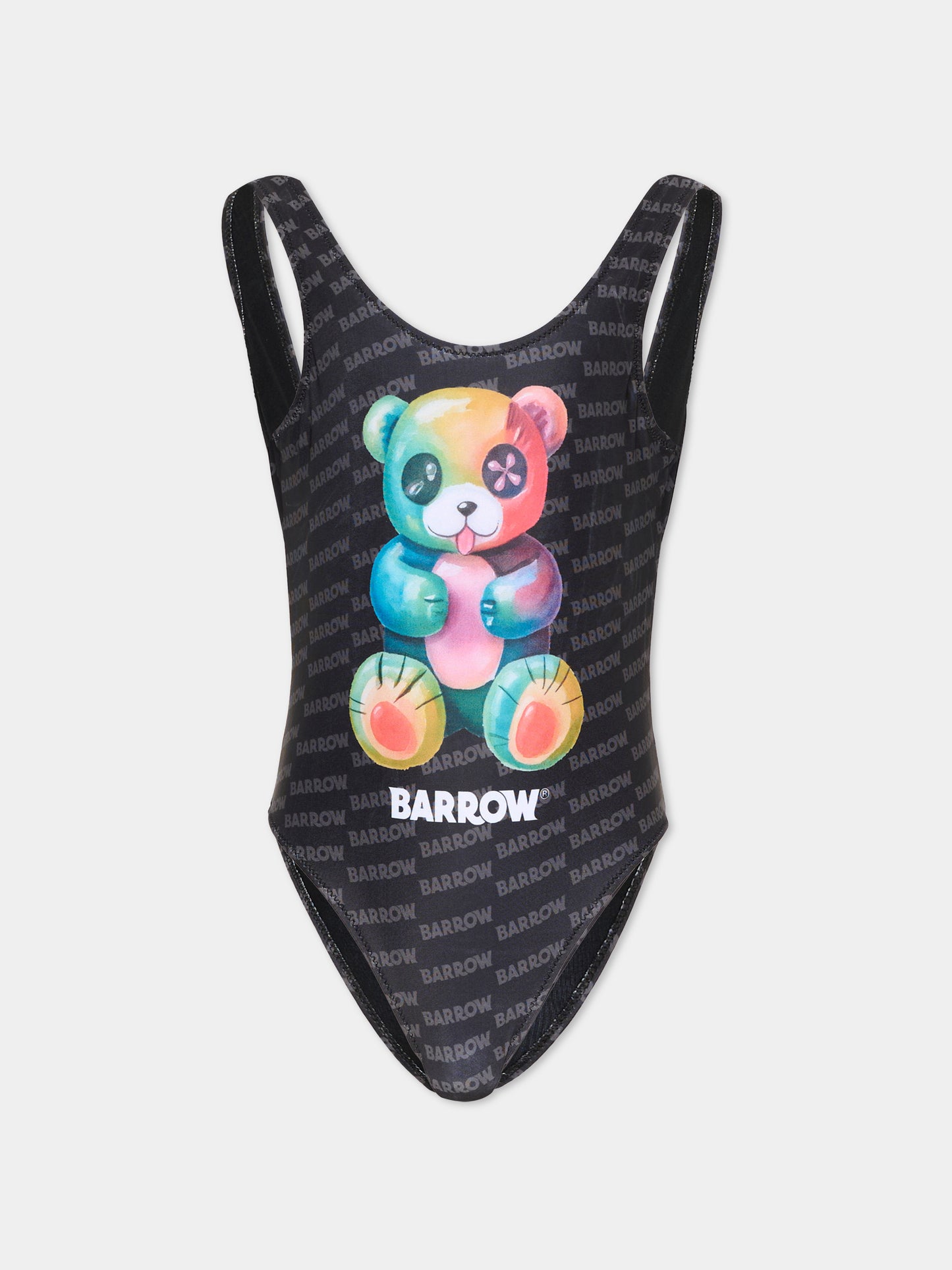 Costume intero nero per bambina con orsetto,Barrow,S6BKJGSM236 110