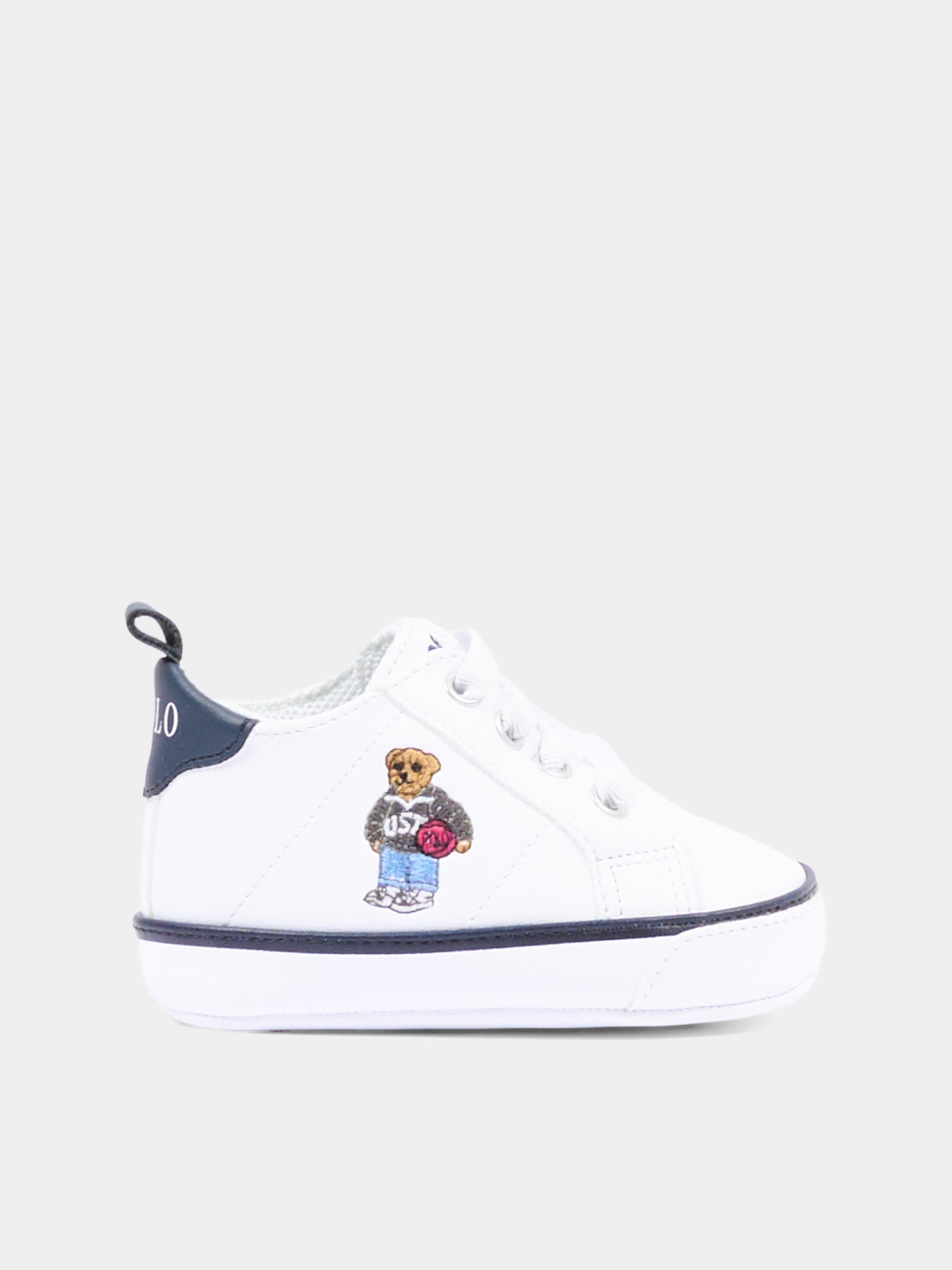 Sneakers bianche Polo Bear per neonati,Ralph Lauren Kids,RL06180101