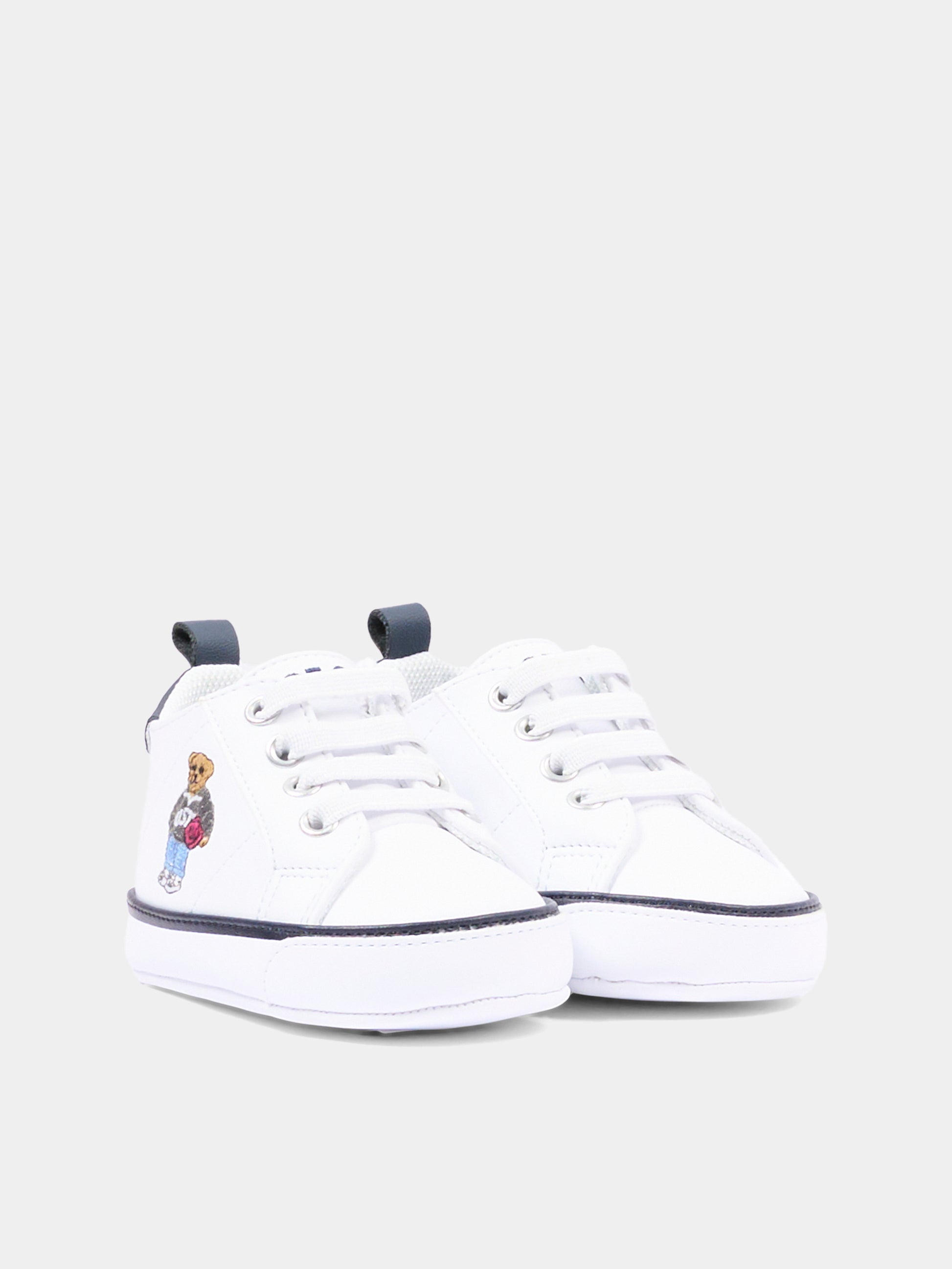 Sneakers bianche Polo Bear per neonati,Ralph Lauren Kids,RL06180101