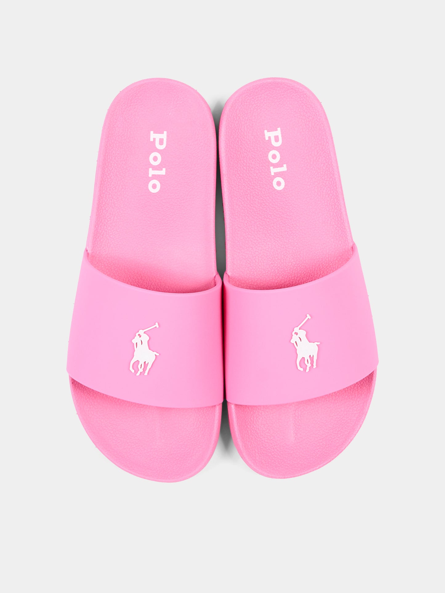 Ciabatte rosa per bambina con logo,Ralph Lauren Kids,RL04957668