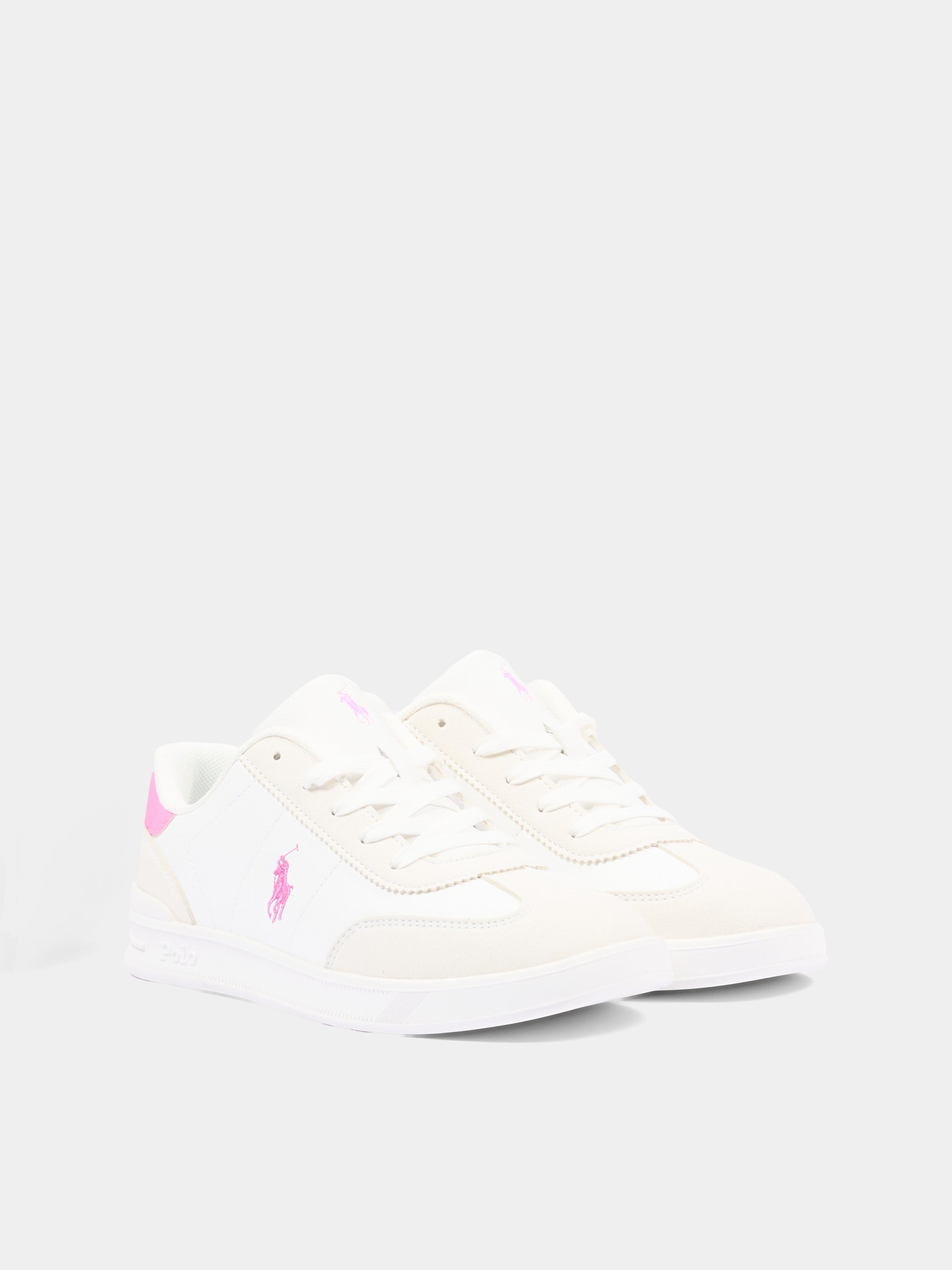 Sneakers bianche per bambina con Polo Pony,Ralph Lauren Kids,RL04998101