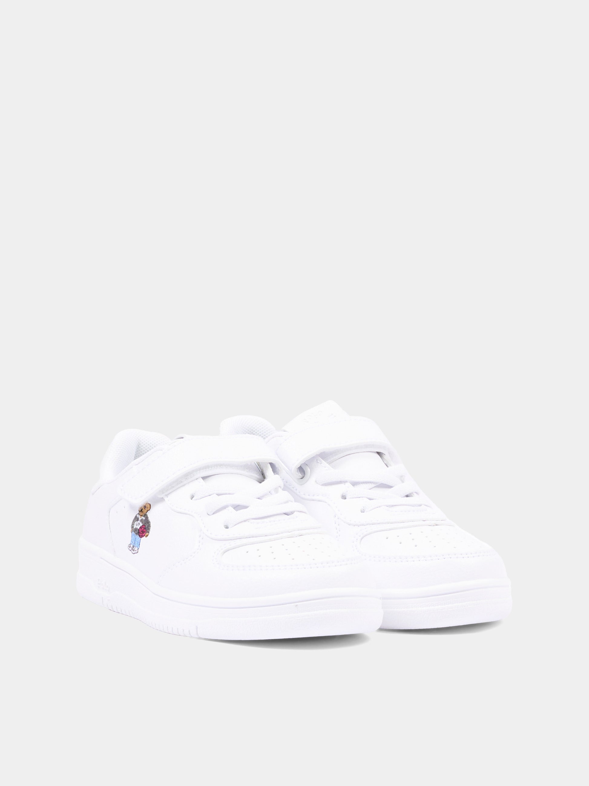 Sneakers bianche per bambini con Polo Bear,Ralph Lauren Kids,RL05011101