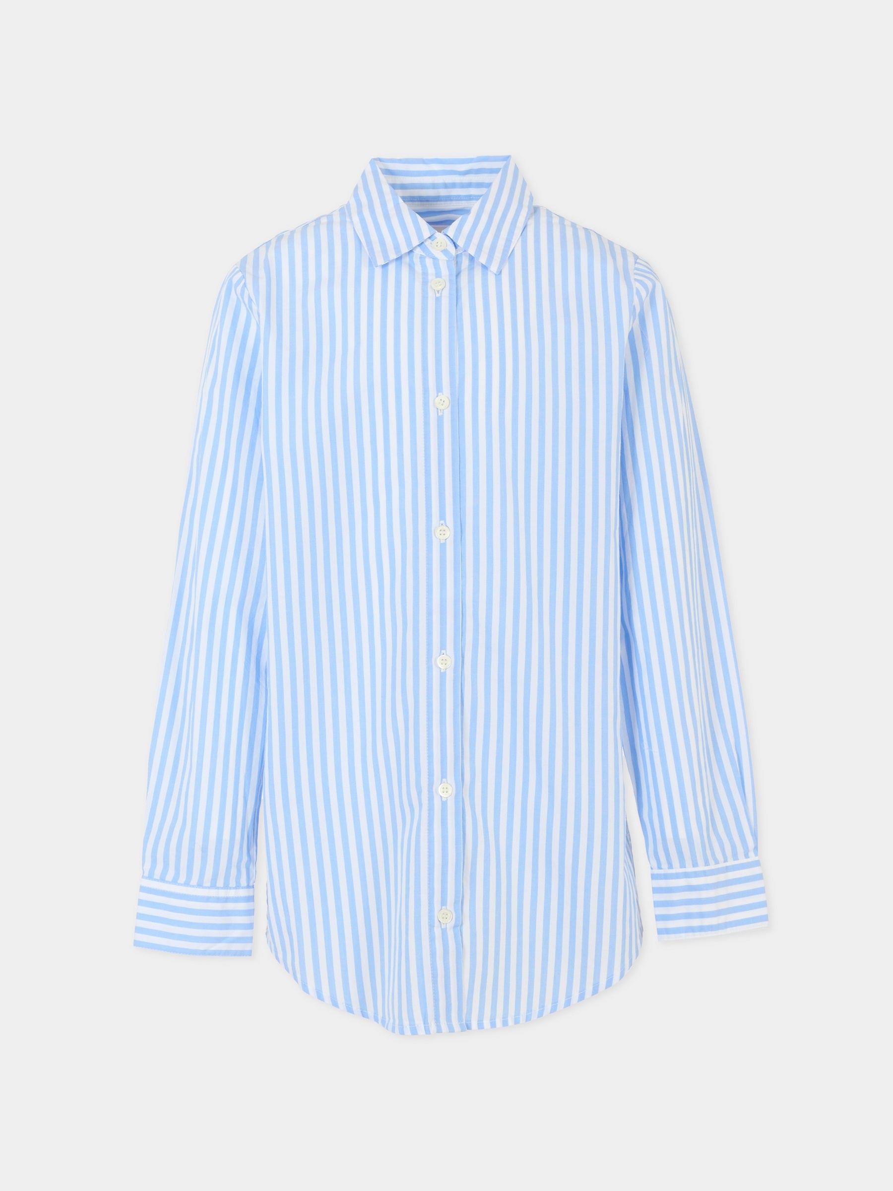 Camicia celeste per bambino con logo blu,Mc2 Saint Barth,BRIG003 03864H