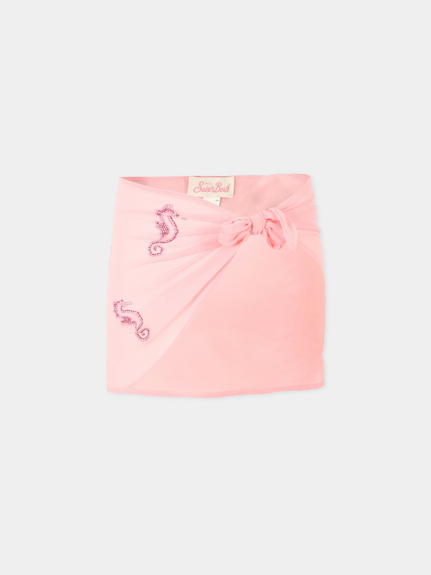 Copricostume rosa per bambina xon cavallucci marini,Mc2 Saint Barth,SER0003 04827H