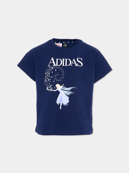 T-Shirt blu per neonata Frozen,Adidas,JZ7664