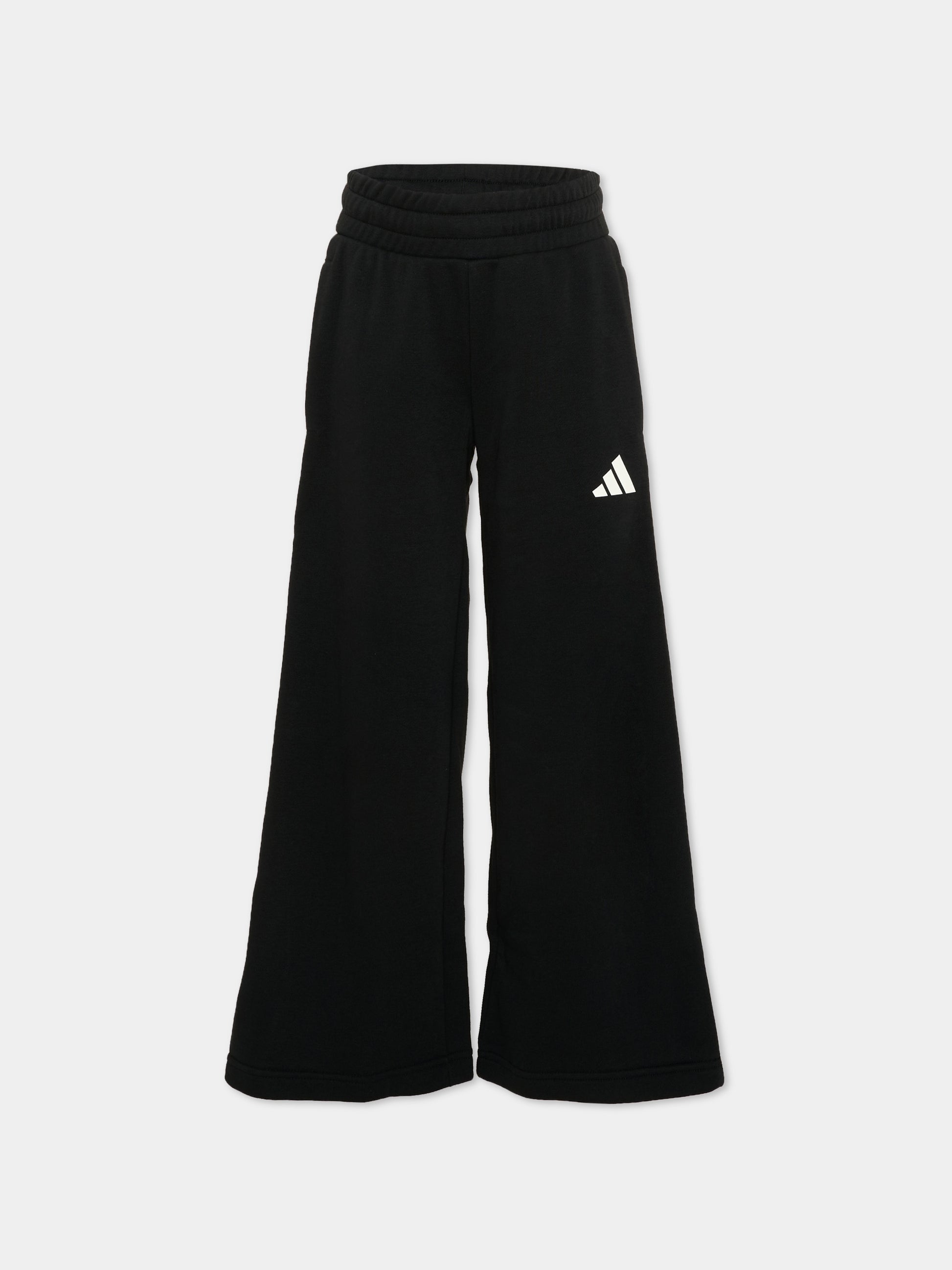 Pantalone sportivo nero per bambina con logo,Adidas,KC4644