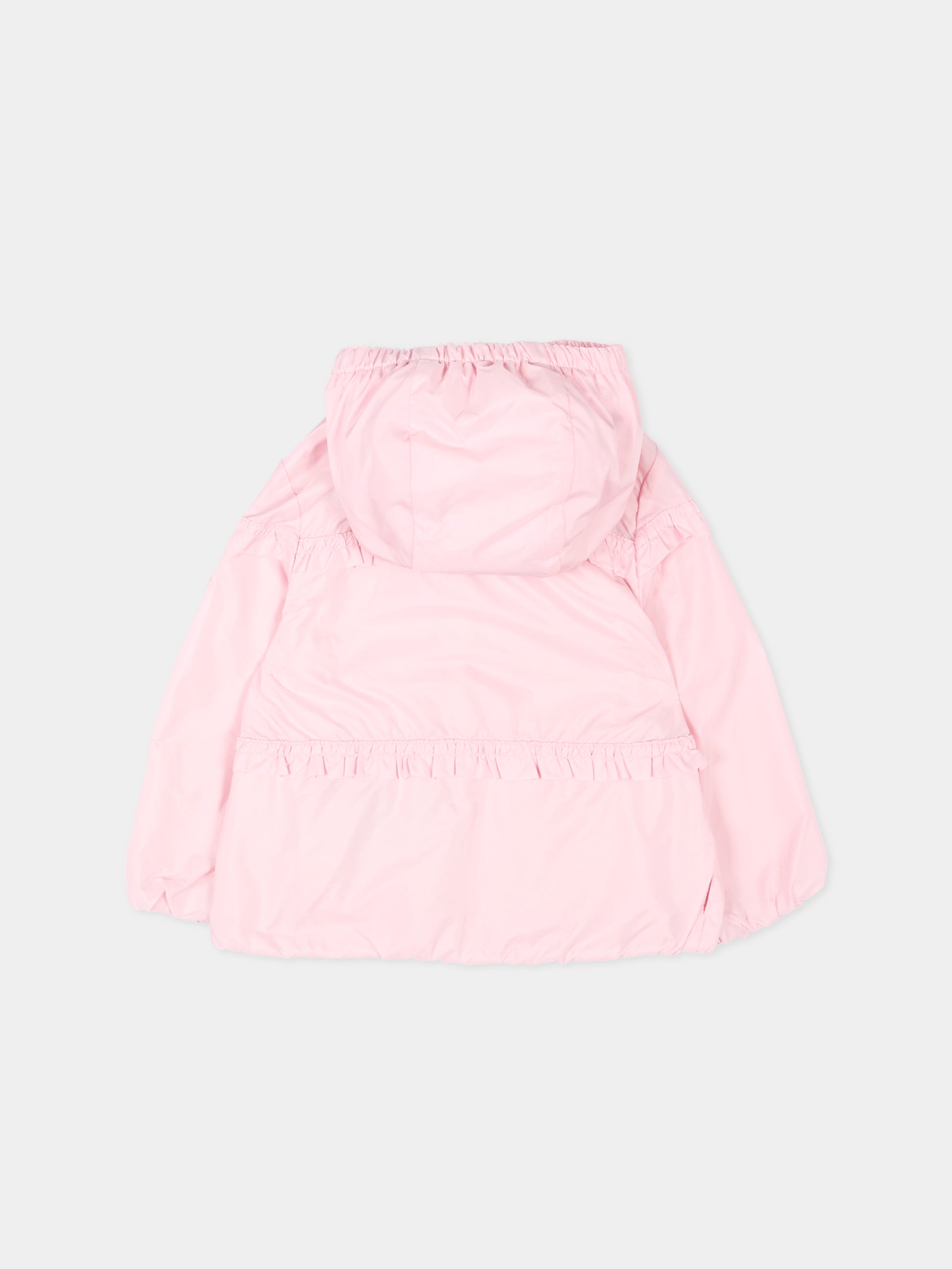 Giacca a vento rosa Hiti per neonata con logo,Moncler Kids,L1951 1A00031 53A5E 506