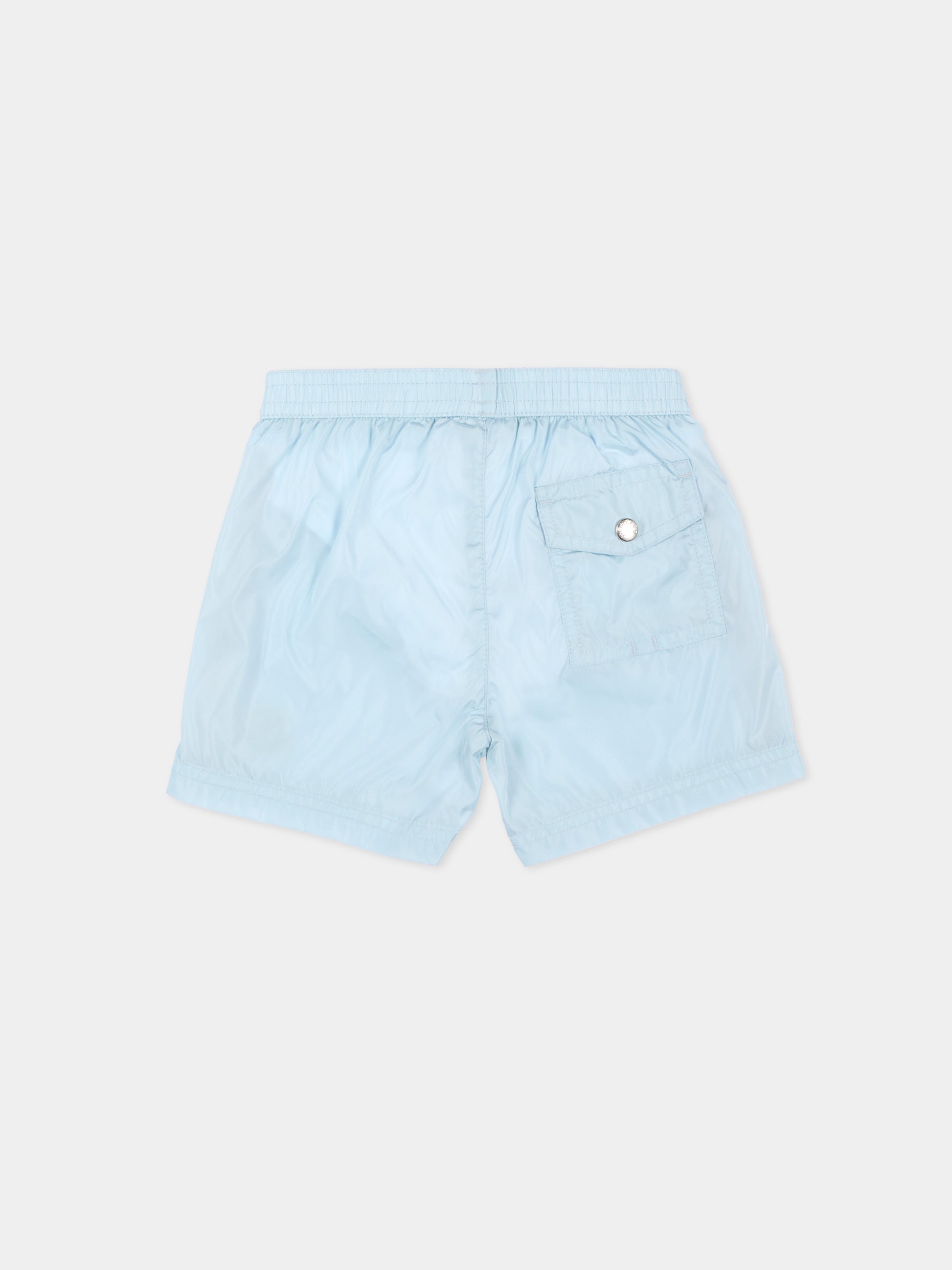 Boxer mare celeste per neonato con logo,Moncler Kids,L1951 2C00004 53326 711