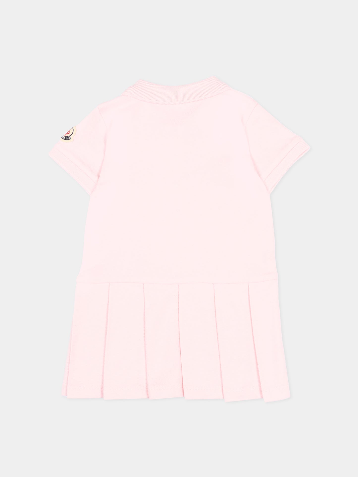 Vestito rosa per neonata con logo,Moncler Kids,L1951 8I00008 8496F 505