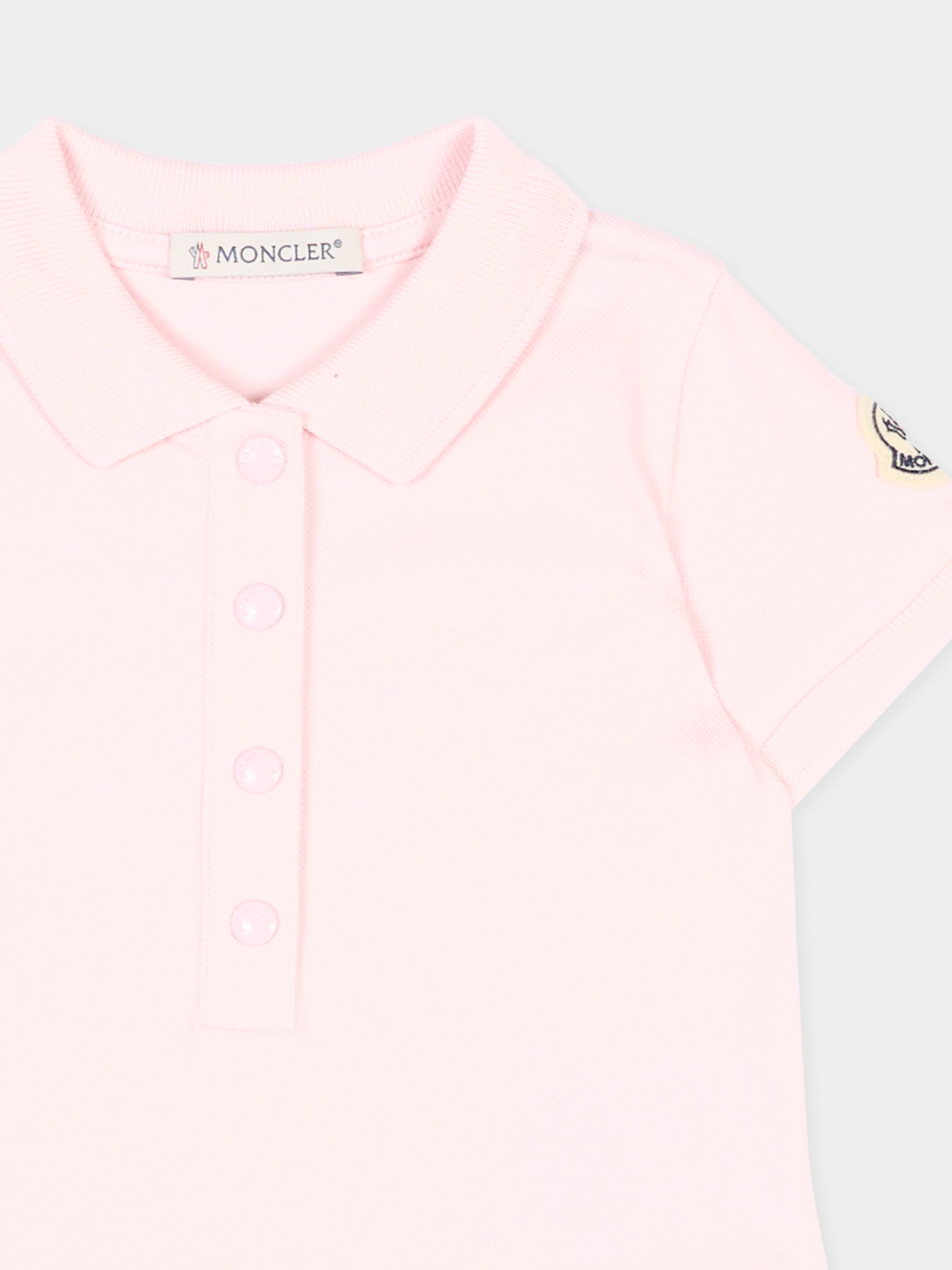 Vestito rosa per neonata con logo,Moncler Kids,L1951 8I00008 8496F 505