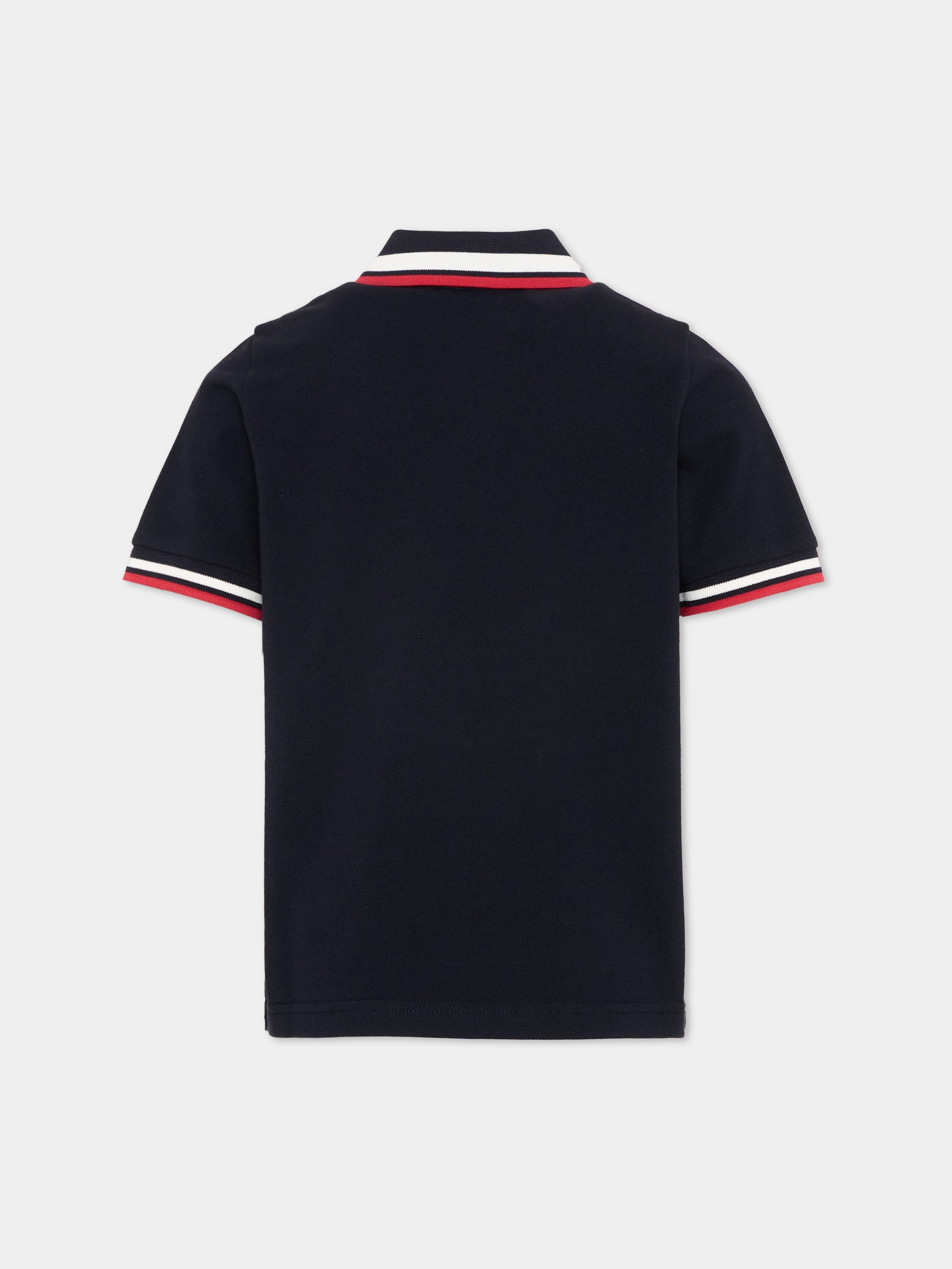 Polo blu per bambini con logo,Moncler Kids,L1954 8A00012 8496W 778