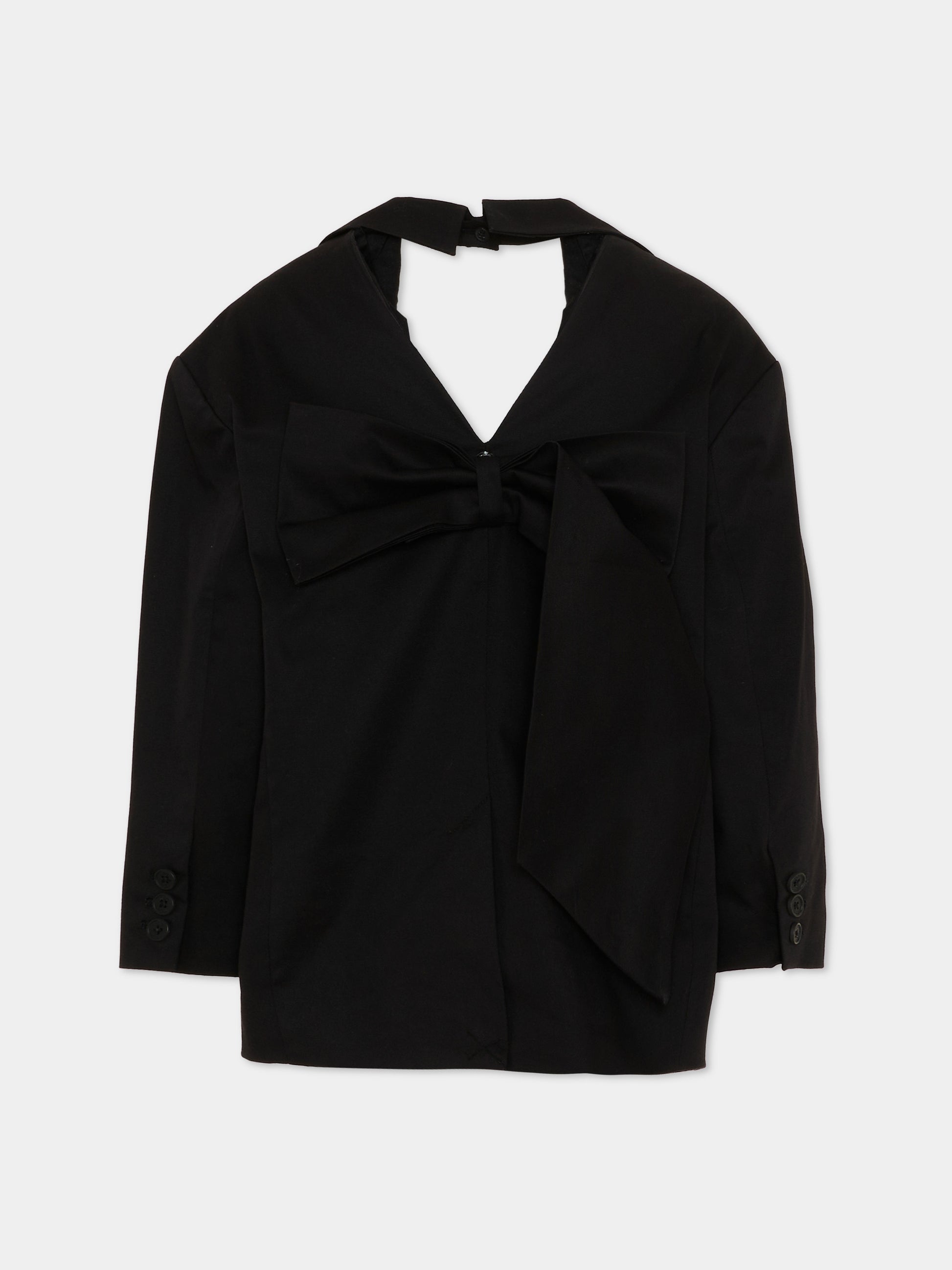 Giacca nera per bambina con maxi fiocco,Douuod Kids,DY2A04-G0197 930