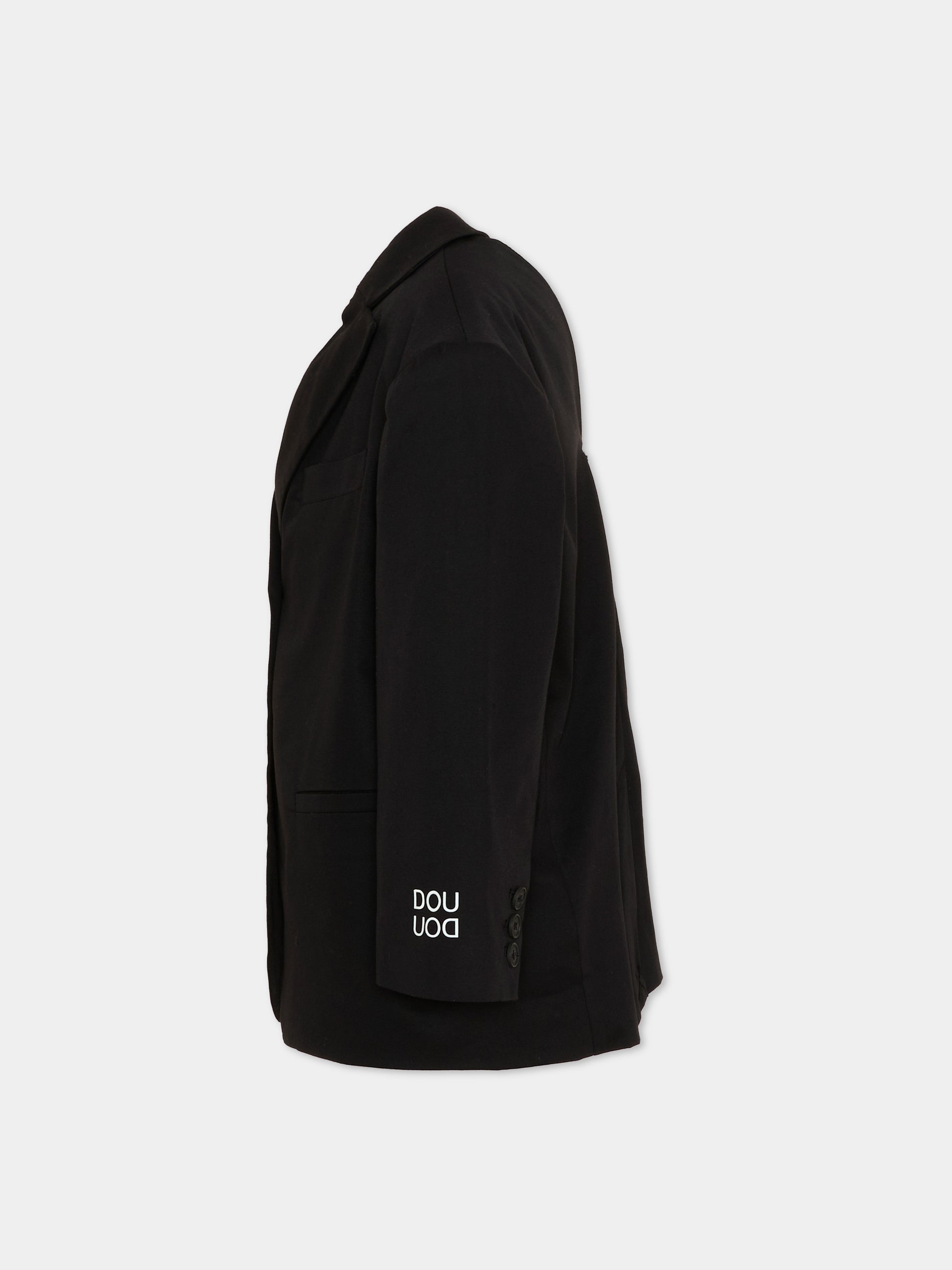 Giacca nera per bambina con maxi fiocco,Douuod Kids,DY2A04-G0197 930