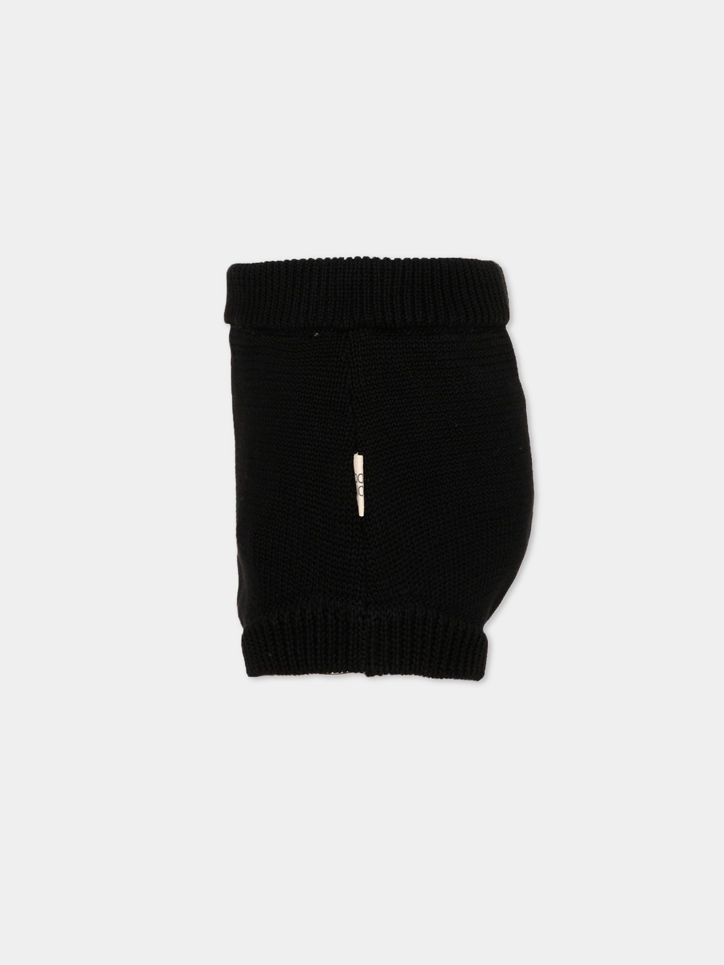 Shorts neri per bambina in maglia,Douuod Kids,DY6B19-X0071 930