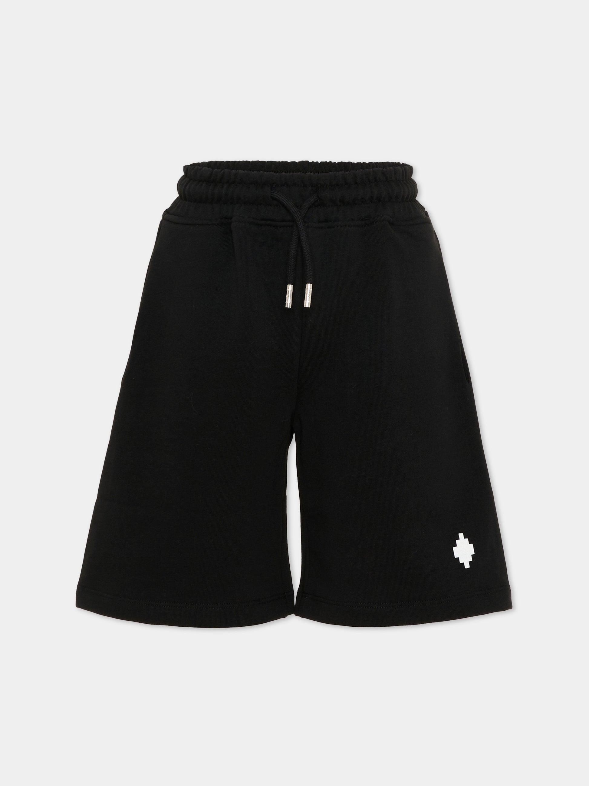 Shorts sportivi nero per bambino con logo,County Of Milan Kids,S6CMJBBE005 110