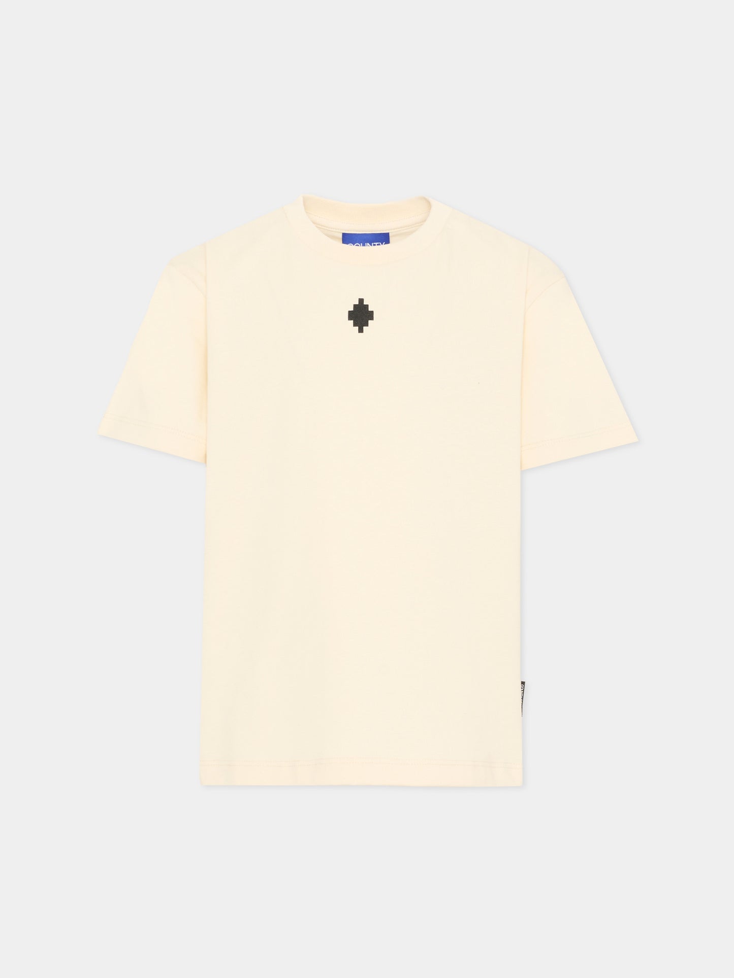 T-Shirt beige per bambino con logo,County Of Milan Kids,S6CMJBTH008 412