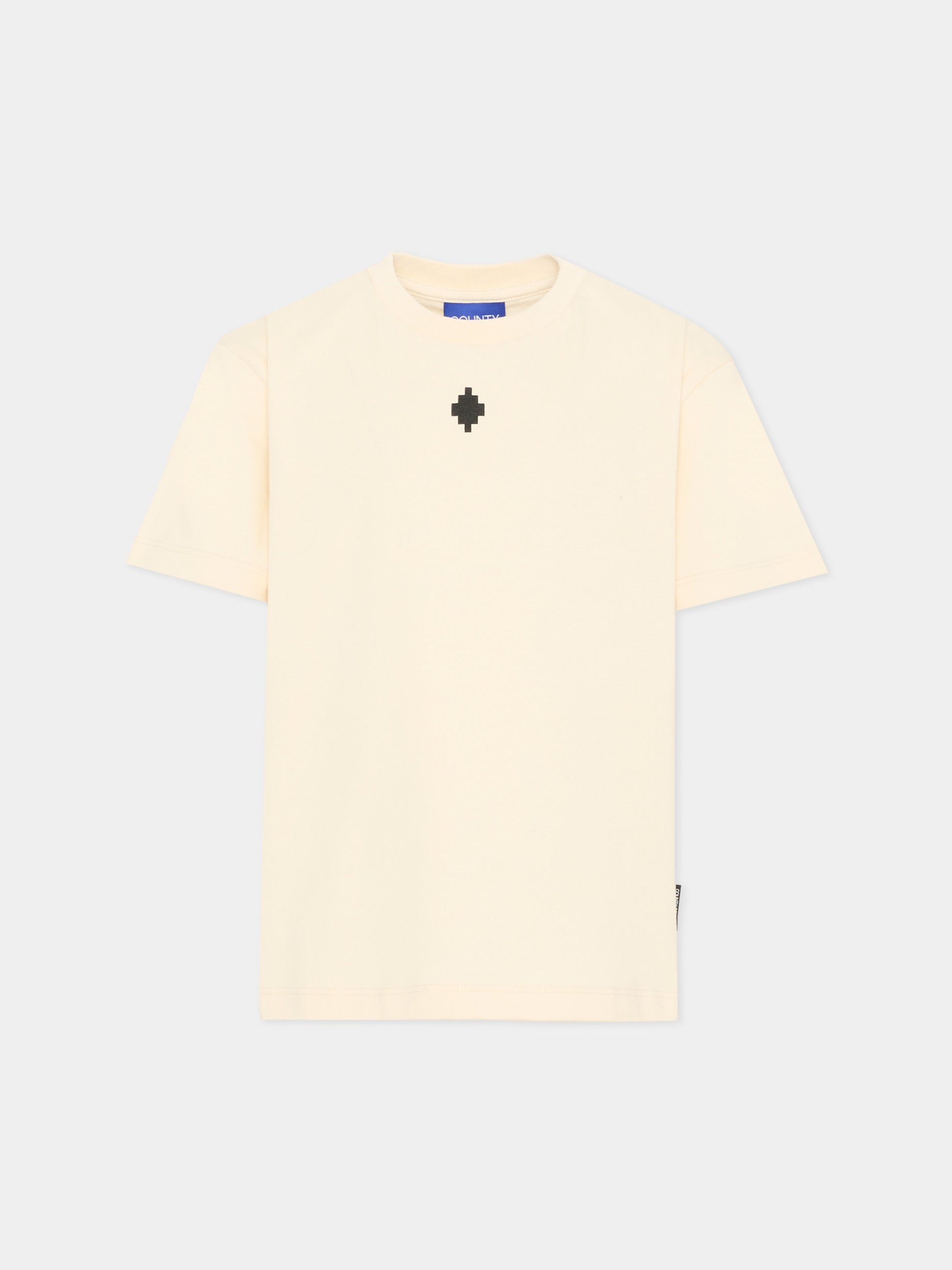 T-Shirt beige per bambino con logo,County Of Milan Kids,S6CMJBTH008 412