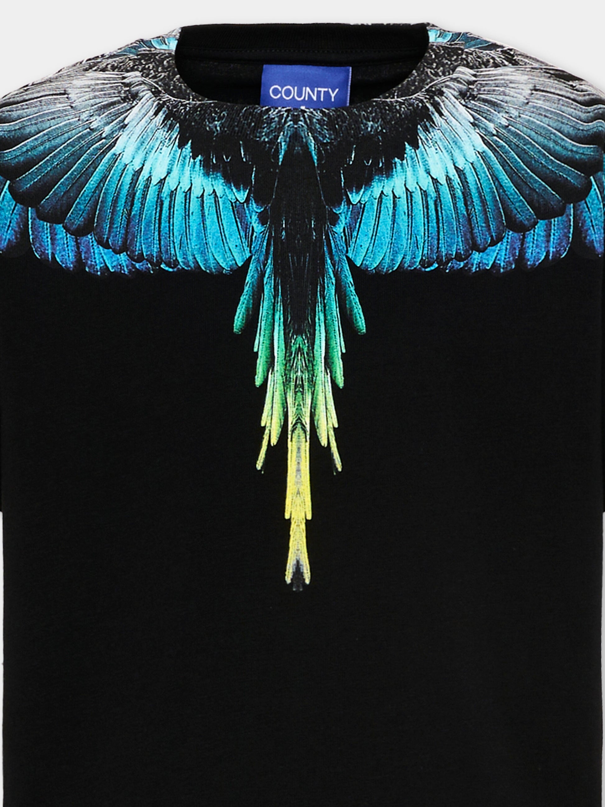 T-shirt nera per bambino con ali,County Of Milan Kids,S6CMJBTH017 110