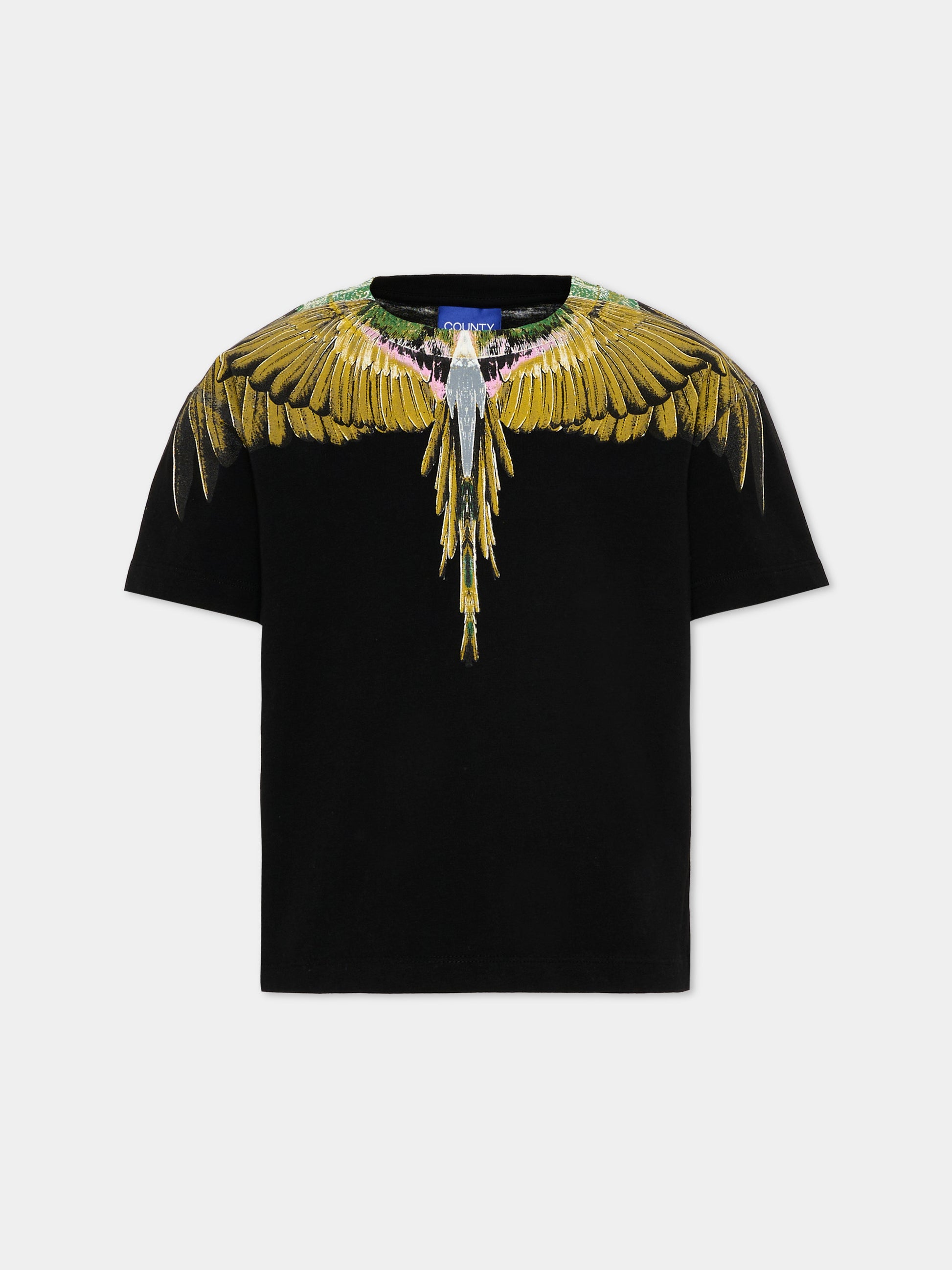 T-shirt nera per bambino con ali,County Of Milan Kids,S6CMJBTH021 110