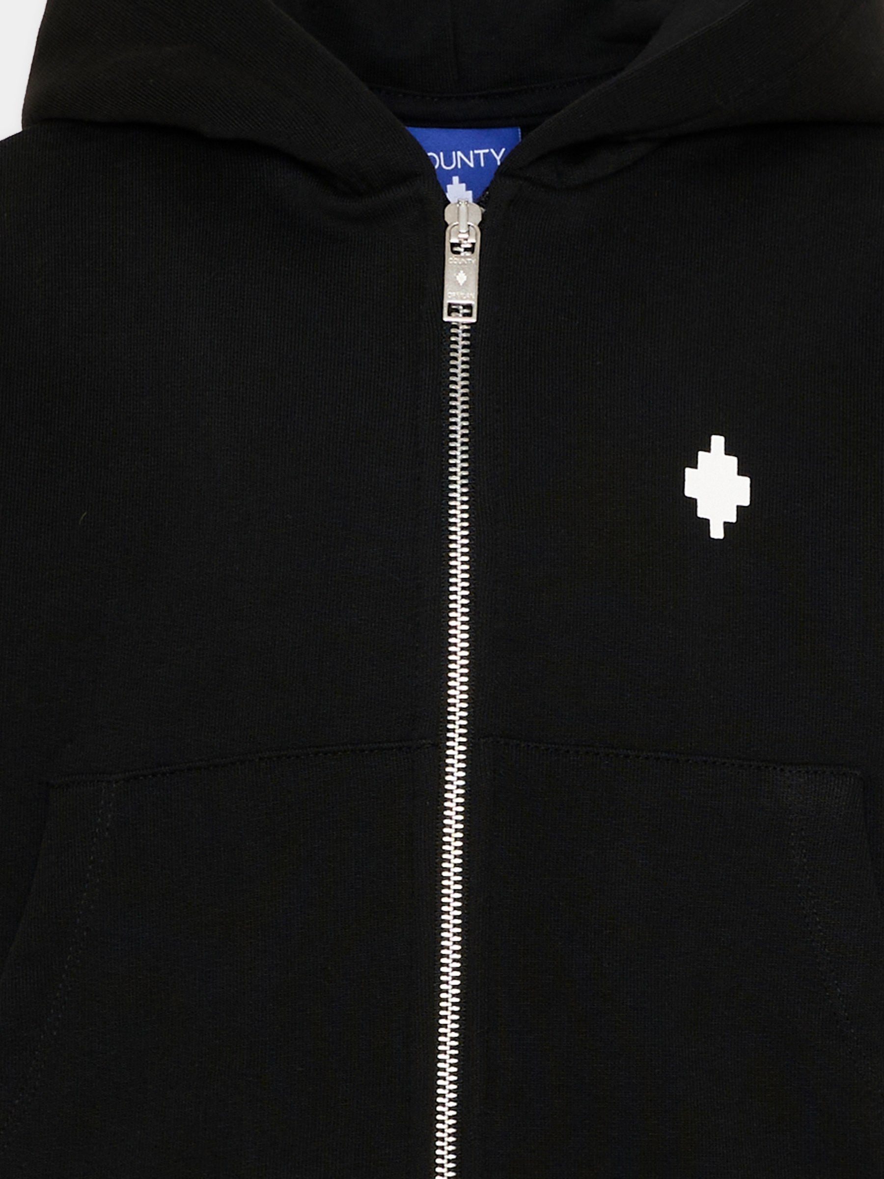 Felpa con cappuccio nera per bambino con logo,County Of Milan Kids,S6CMJBZH006 110