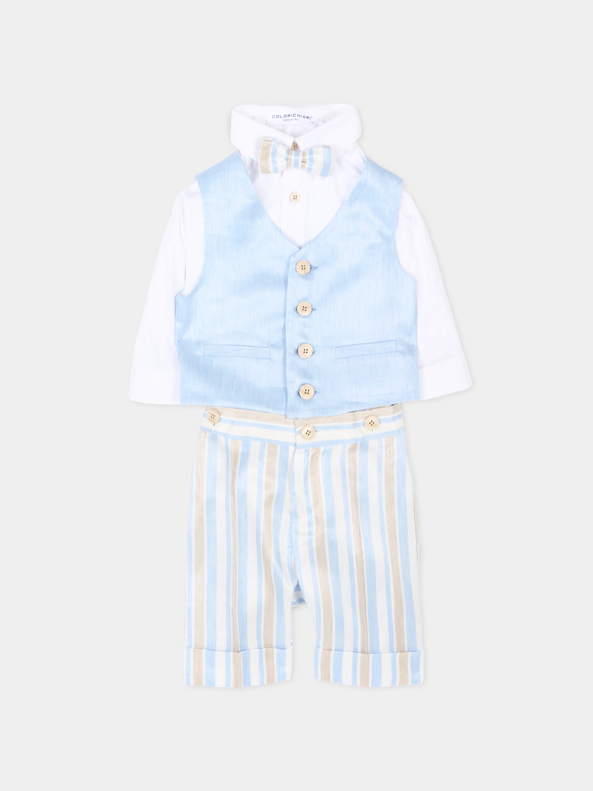 Completo elegante celeste per neonato,Colorichiari,MN568452 4884A 53