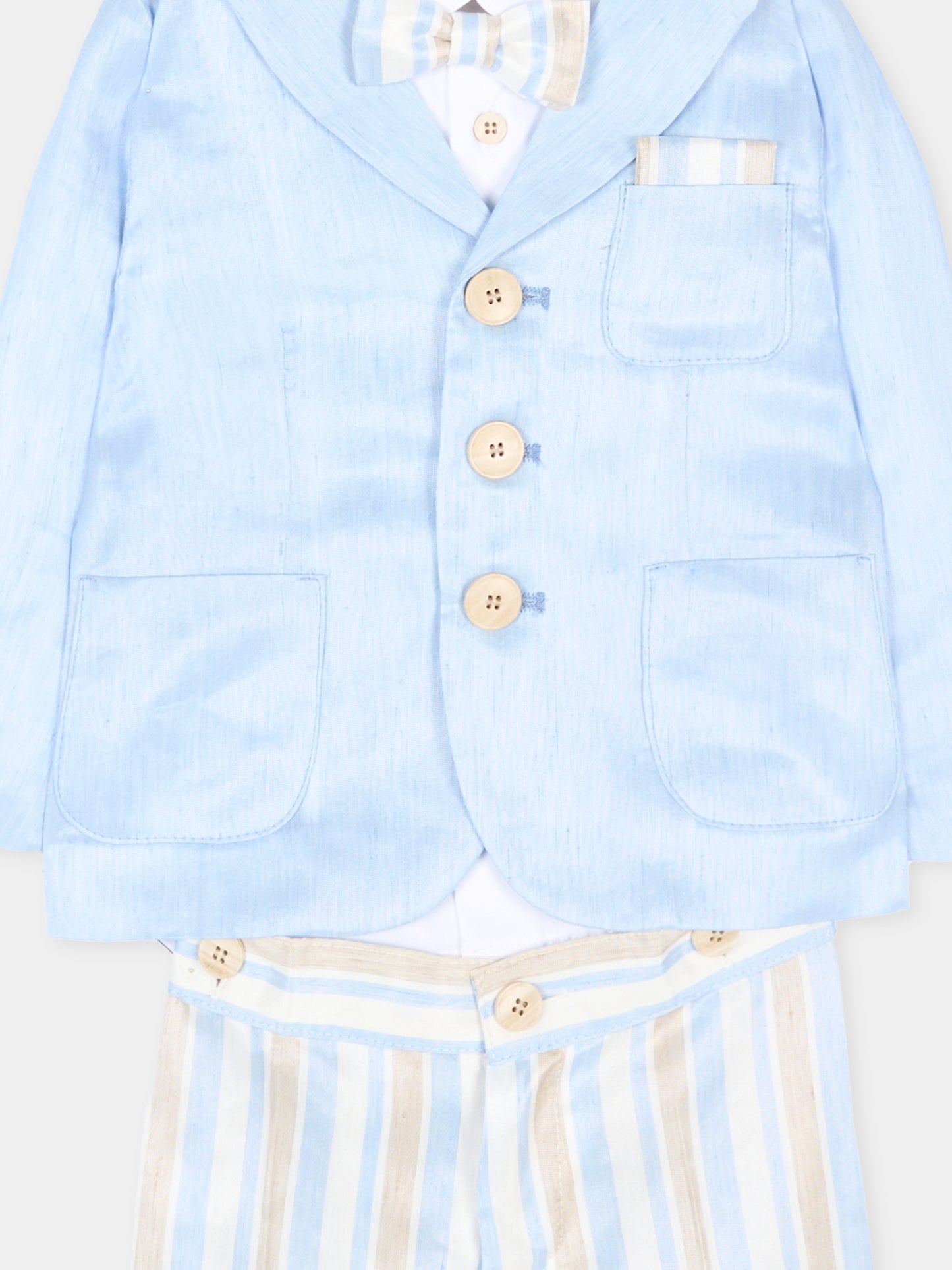 Completo elegante celeste per neonato,Colorichiari,MN568452 4884A 53