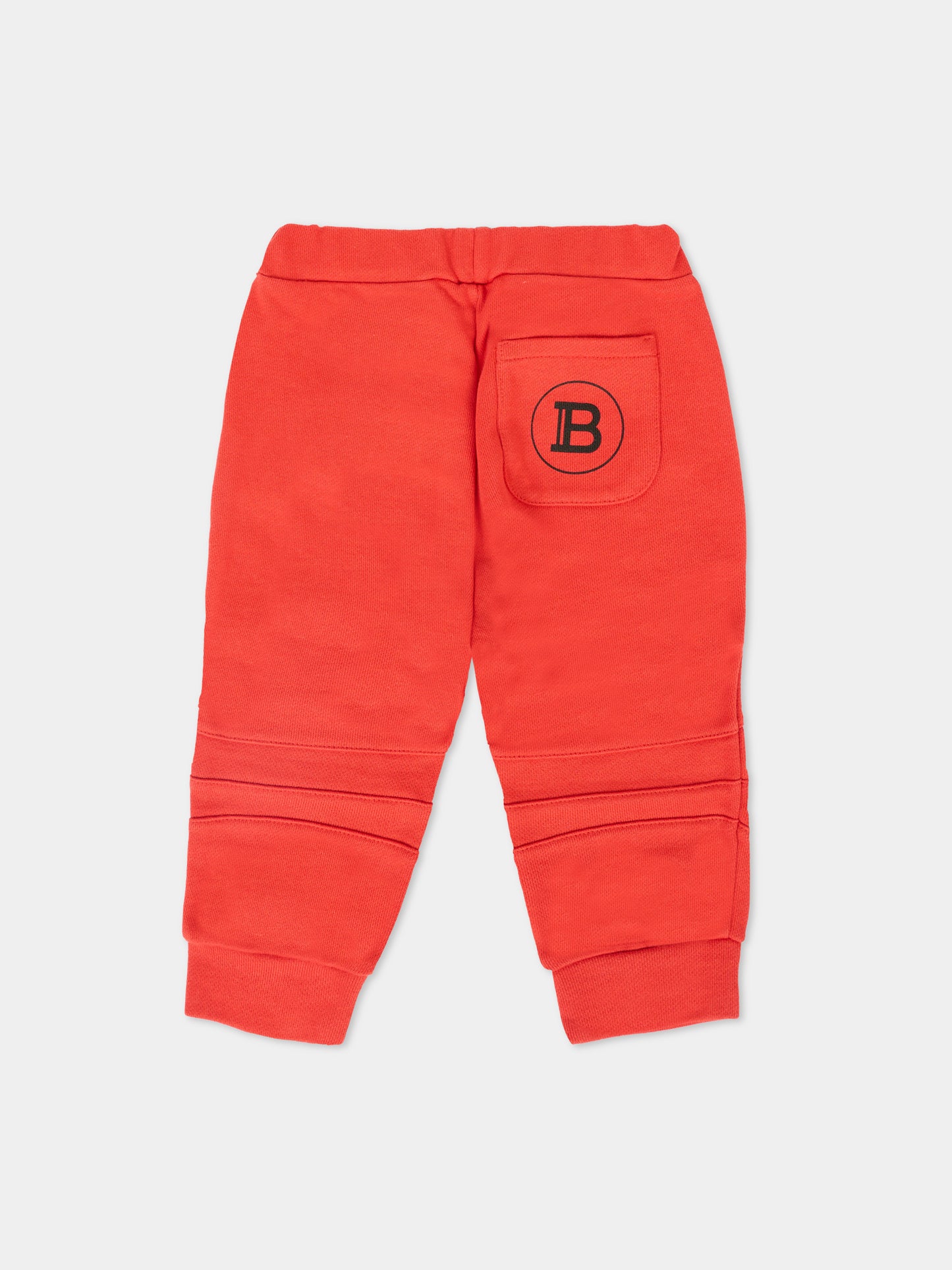 Pantaloni rossi per neonati con logo,Balmain Kids,6R6540 Z0001 414