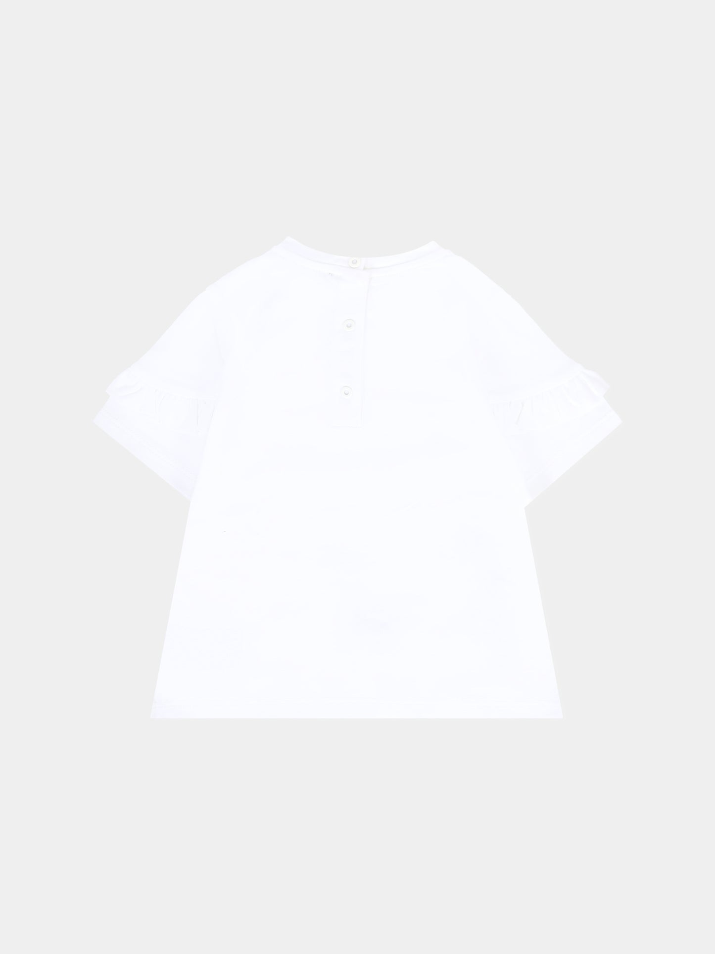 T-shirt bianca per neonata con logo rosa,Balmain Kids,6R8001 Z0738 100RS