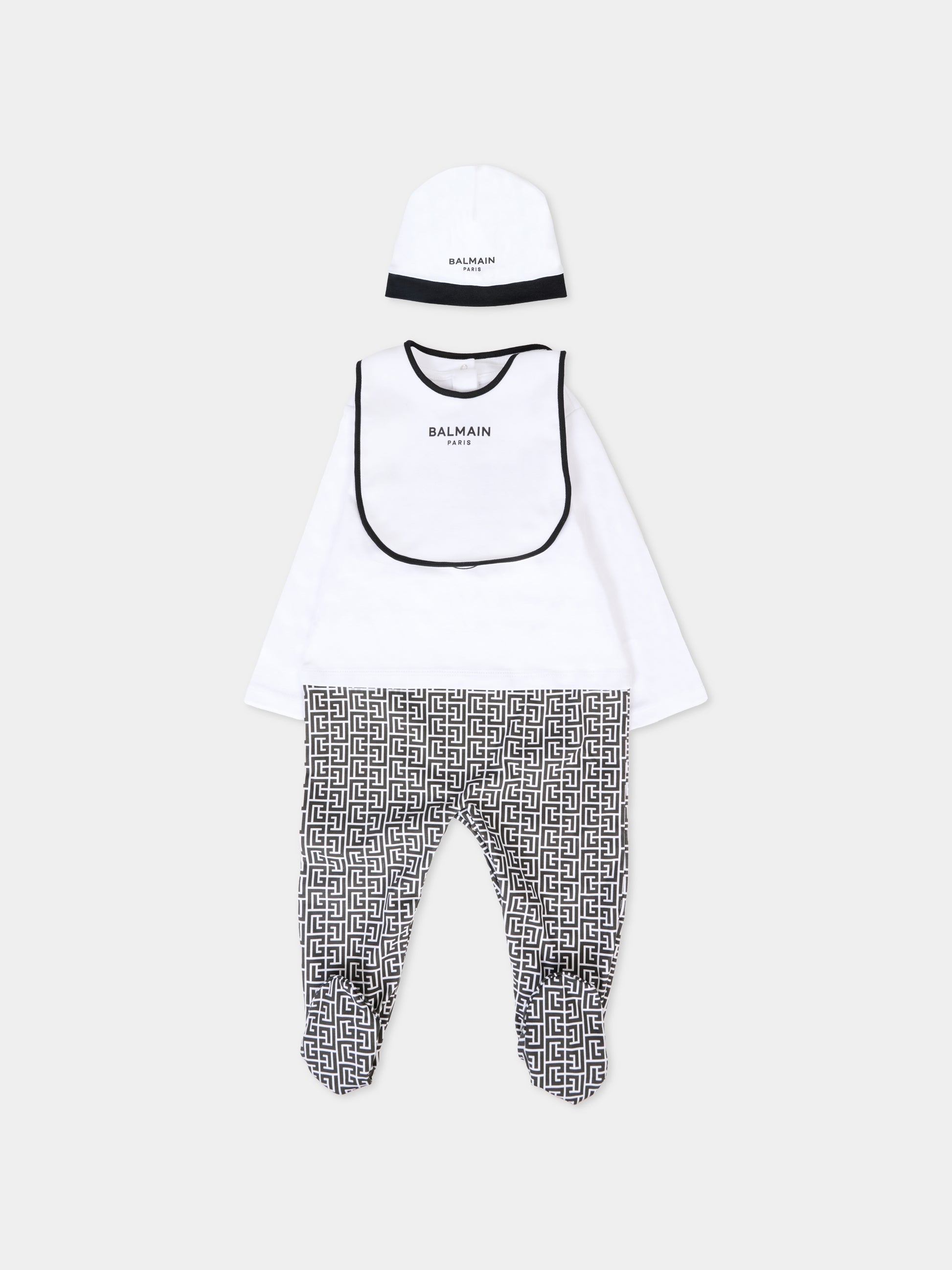 Set multicolor per neonati con iconico labirinto,Balmain Kids,6RB540 Z0209 100NE